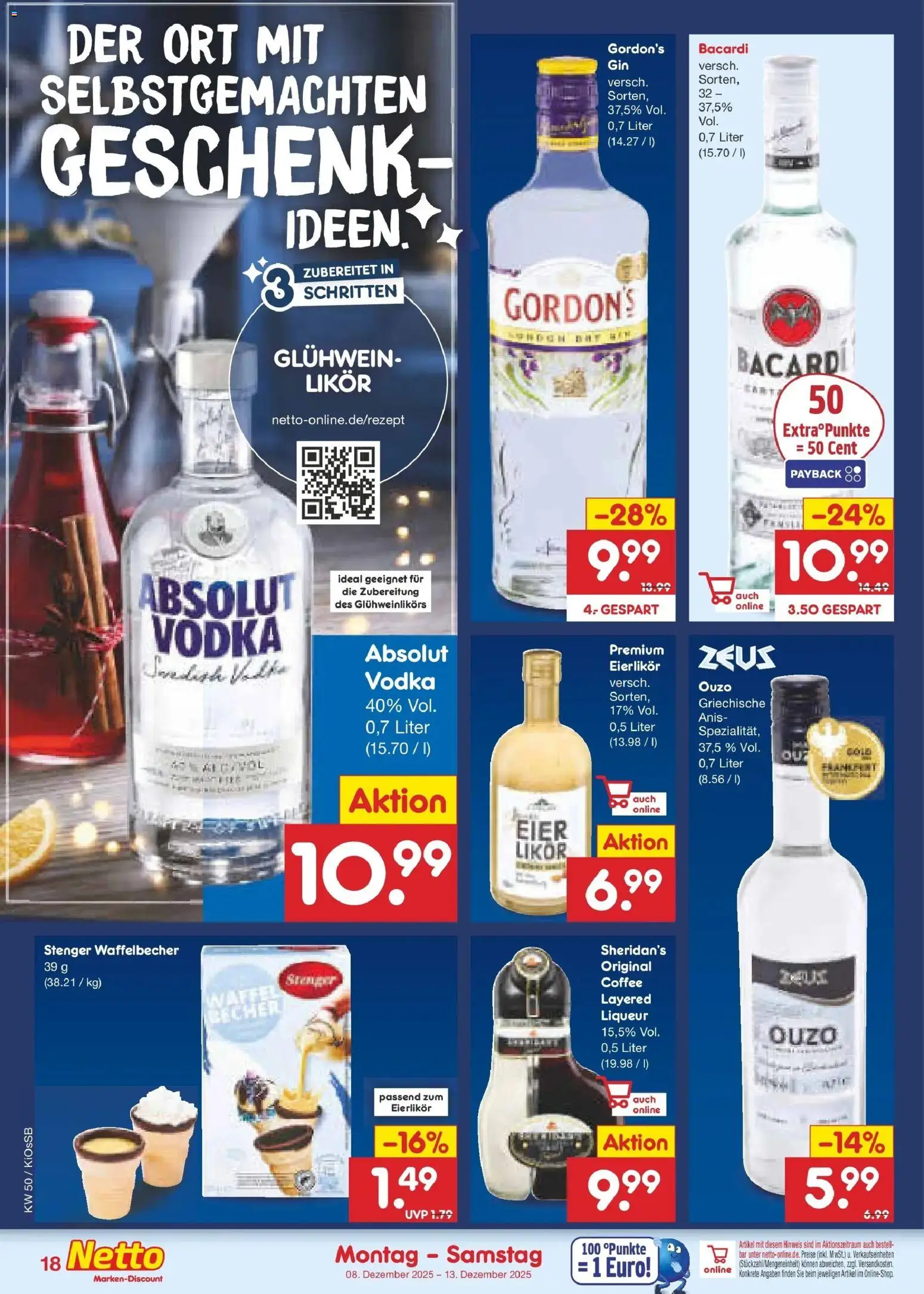 Netto Marken-Discount - Netto: Wochenangebote – gültig ab 07.12.2025 | Seite: 18 | Produkte: Ouzo, Eier, Likör, Vodka