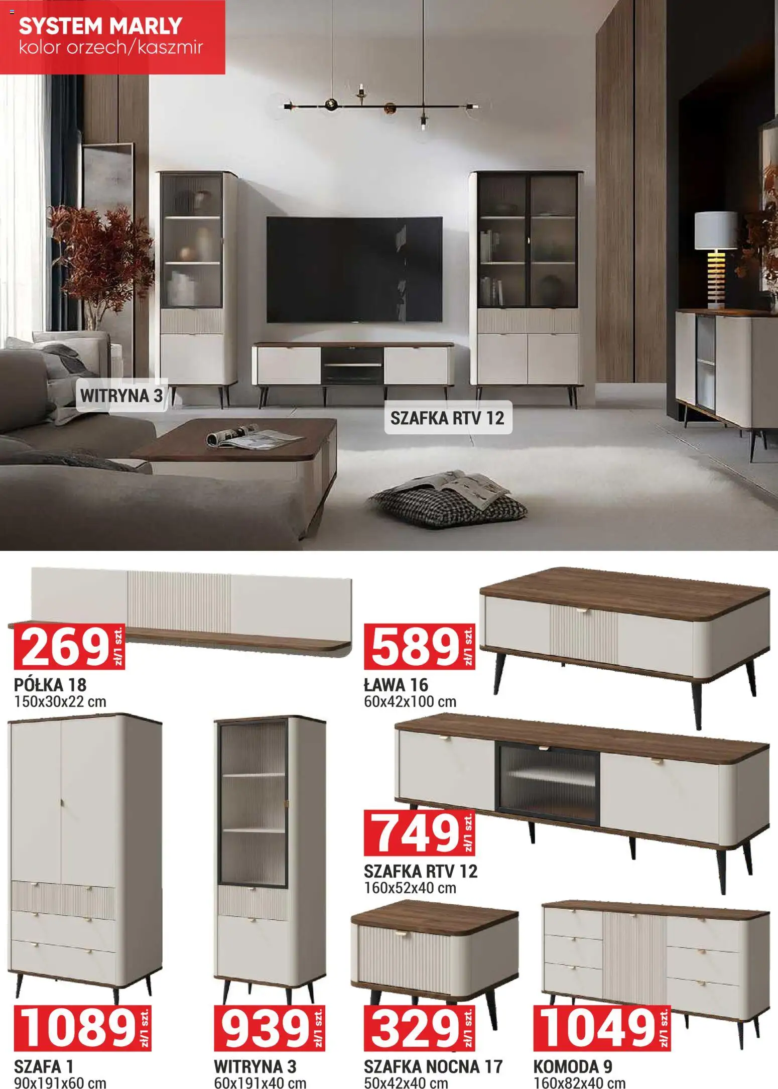 Merkury Market Gazetka - Meble, Wypoczynki, Materace od 01.03.2026 | Strona: 6 | Produkty: Szafa, Komoda, Półka, Witryna