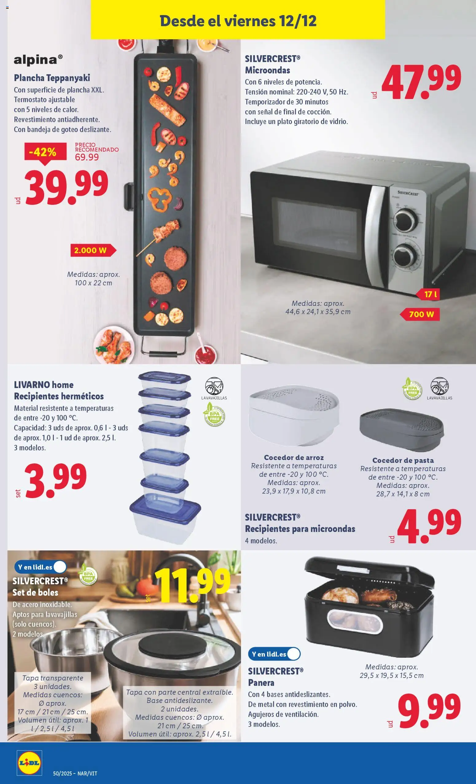 Lidl folleto de bazar │ válido desde el 08.12.2025 | Página: 26 | Productos: Arroz, Pasta, Lavavajillas, Bandeja