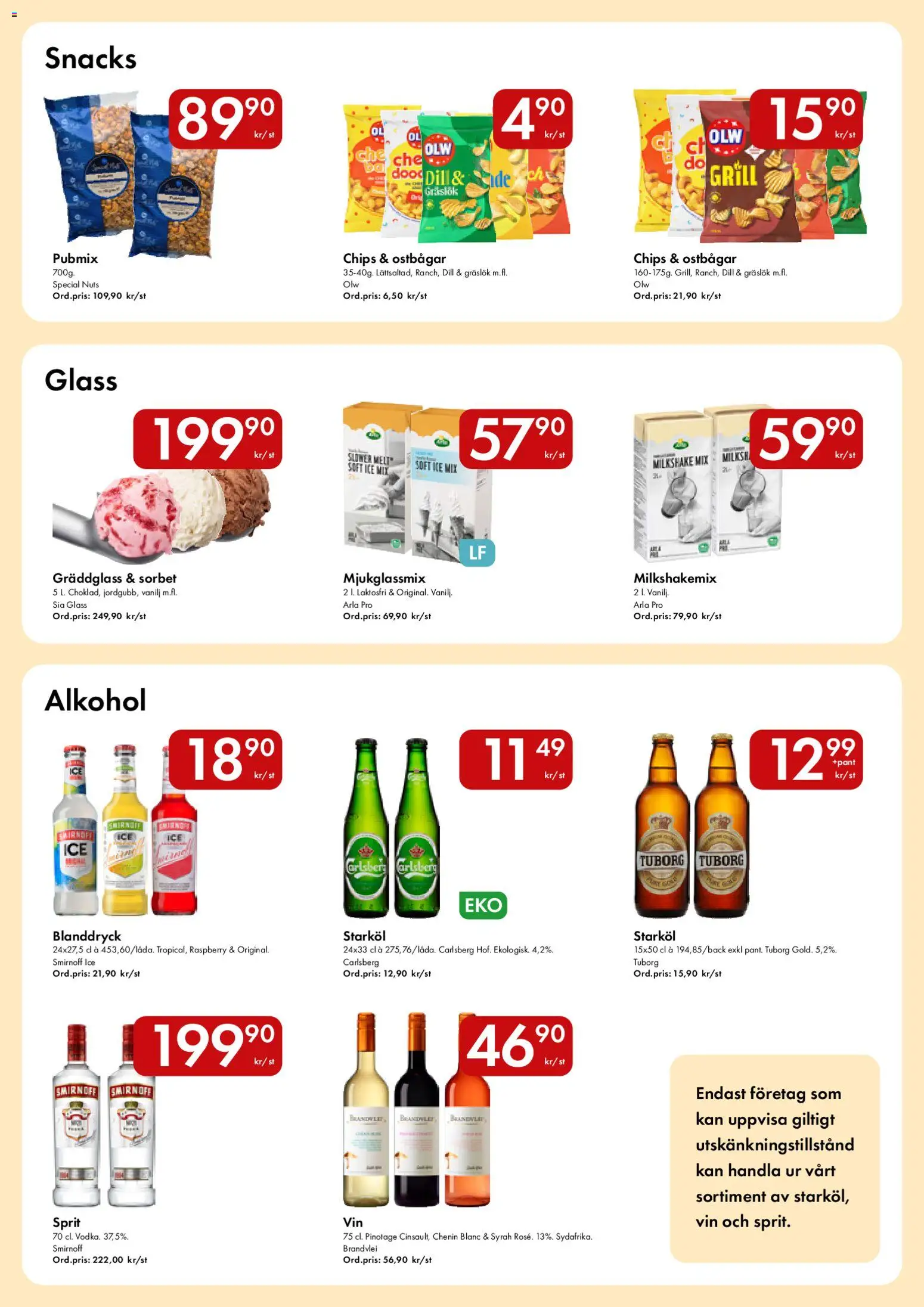 Hypermarkety reklamblad aktuell från 20.04.2026 | Sida: 13 | Produkter: Ostbågar, Chips, Vin, Glass