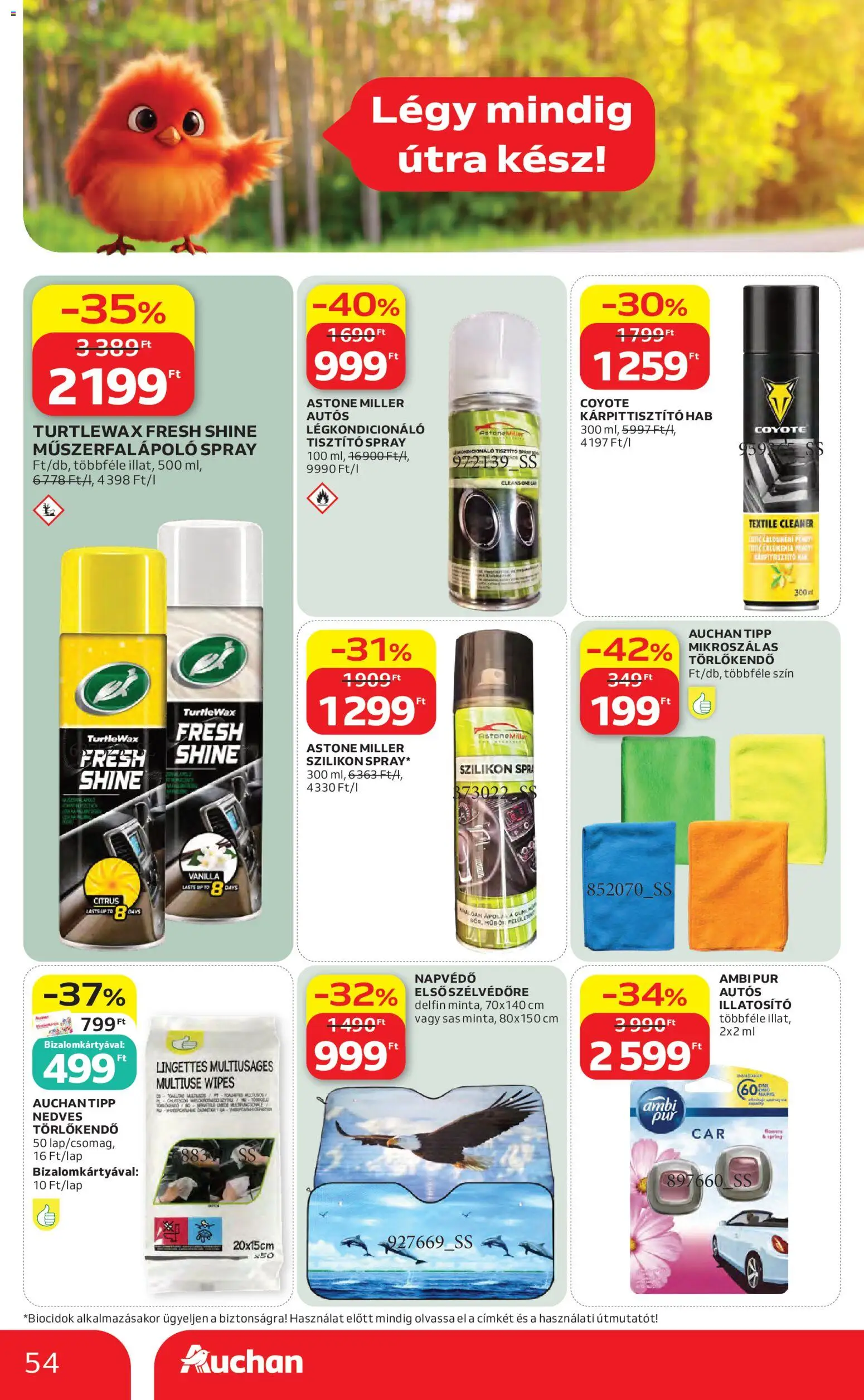Auchan akciós ujság - amely érvényes a következő dátumtól: 30.04.2026 | Oldal: 54 | Termékek: Törlőkendő, Légkondicionáló