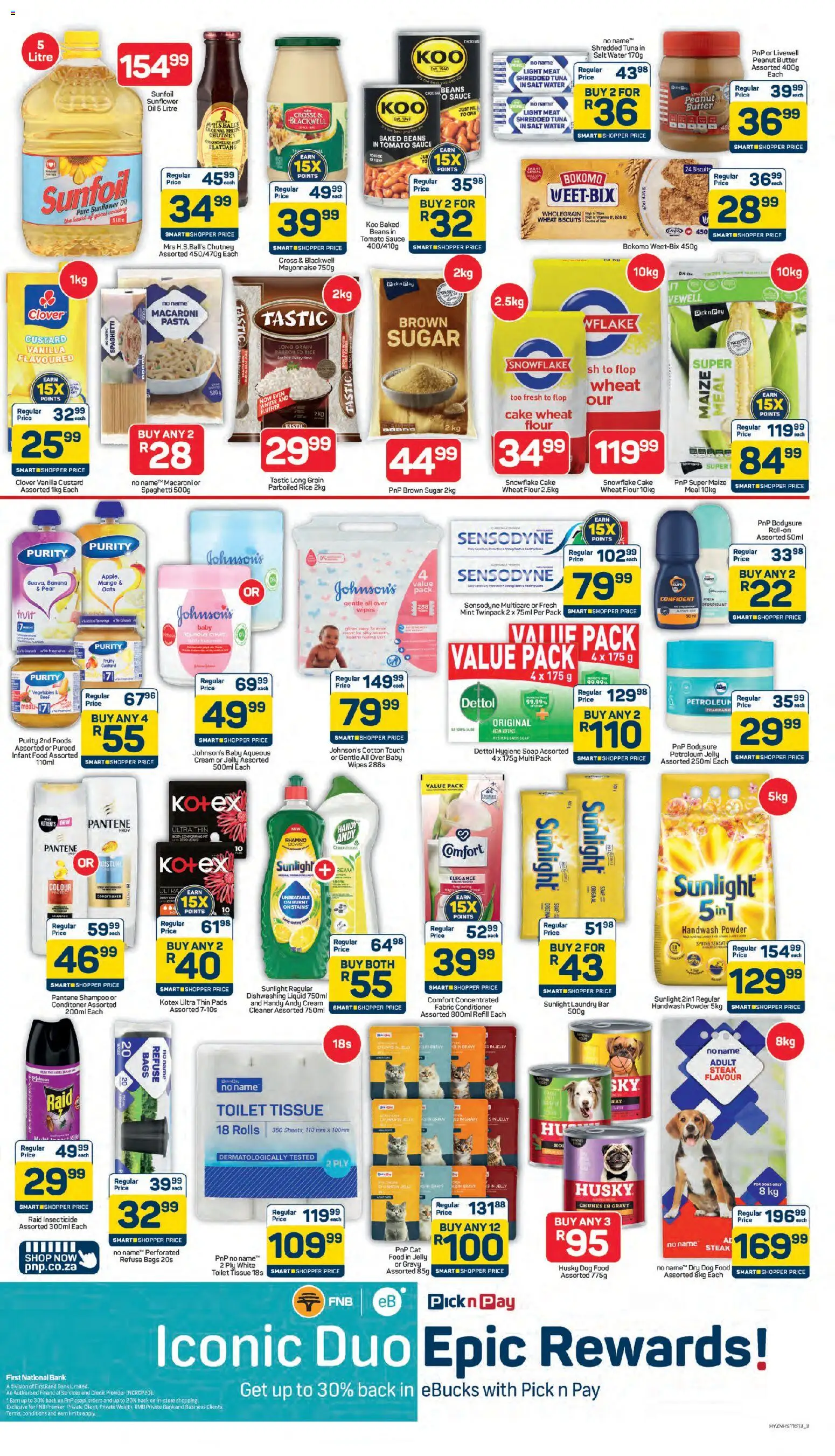 New Pick n Pay catalogue – valid from 09.04.2026 | Page: 3 | Products: Beans, Steak, Pads, Pasta