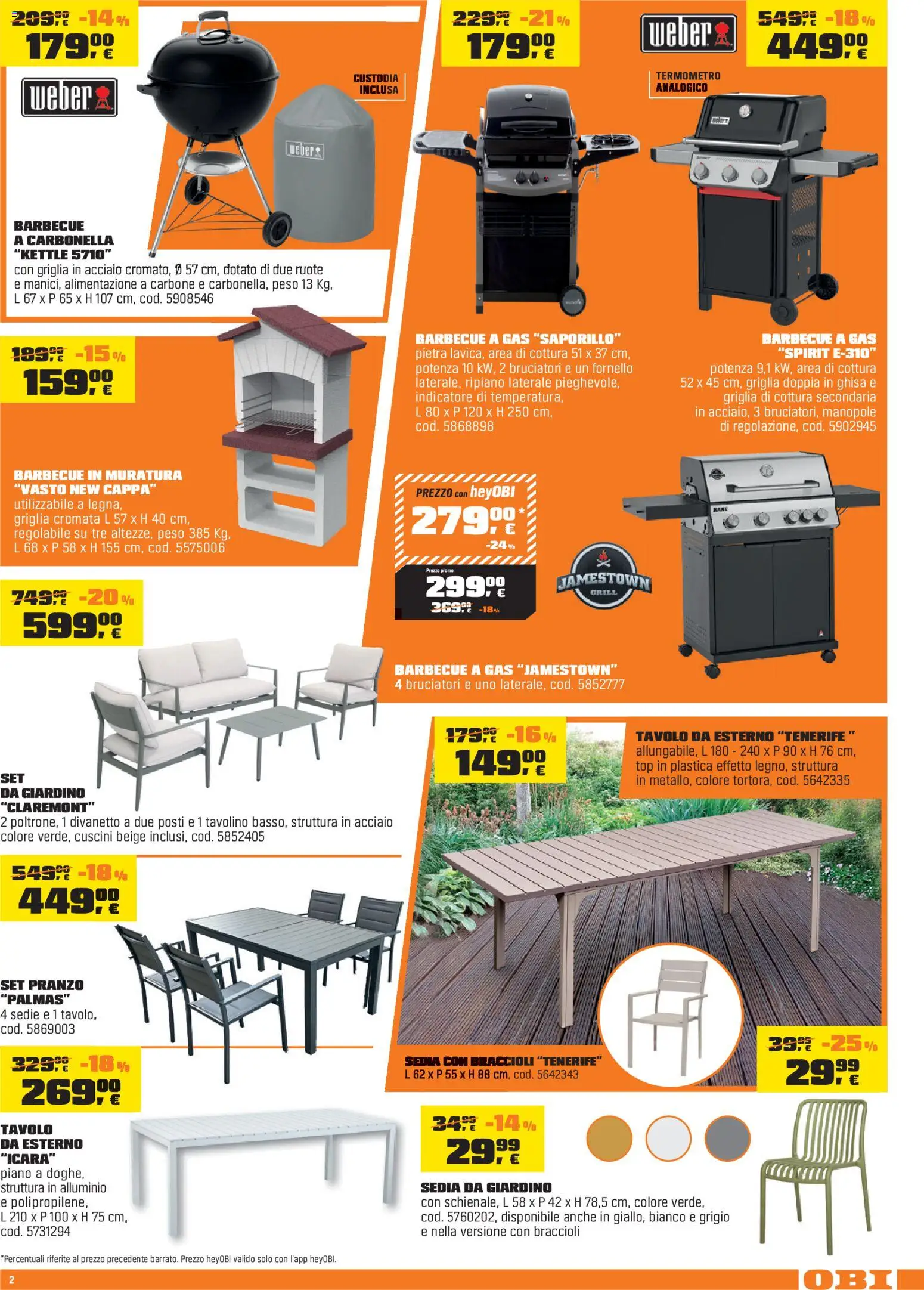 Volantino OBI del 02.04.2026 | Pagina: 2 | Prodotti: Braccioli, Top, Barbecue a gas, Termometro