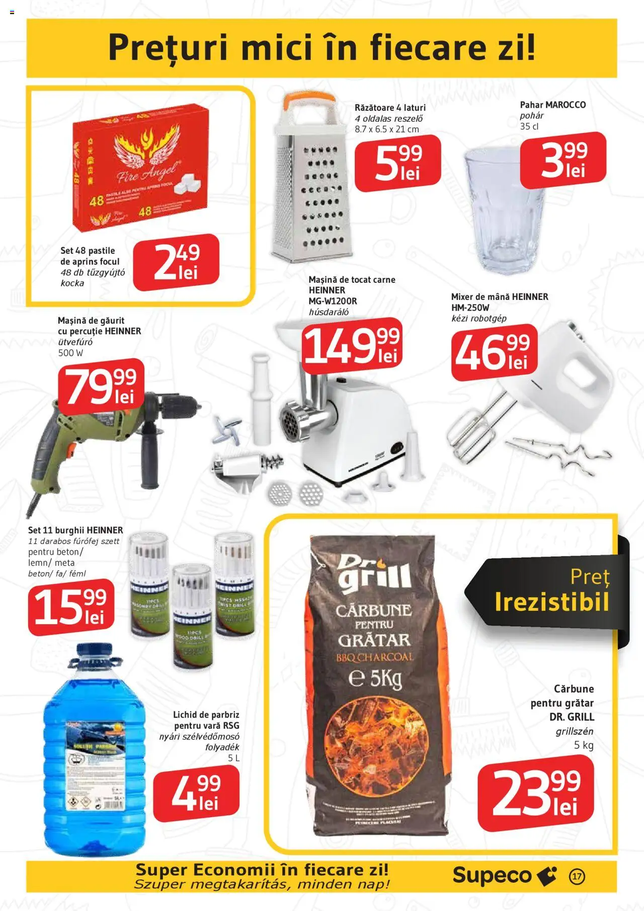 Noul catalog Supeco – valabil de la 18.09.2025 | Pagină: 17 | Produse: Mașină de găurit, Mixer, Grătar, Mici