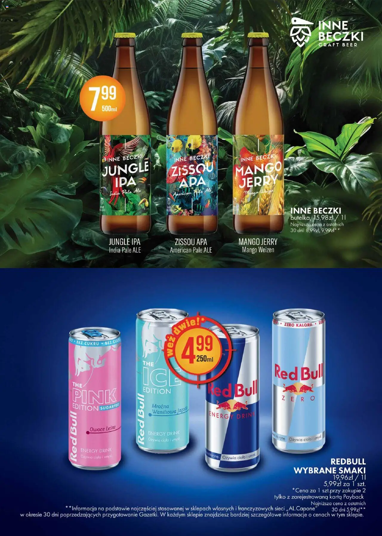Al.Capone Gazetka od 08.09.2025 | Strona: 31 | Produkty: Mango, Karta, Red bull, Owoce