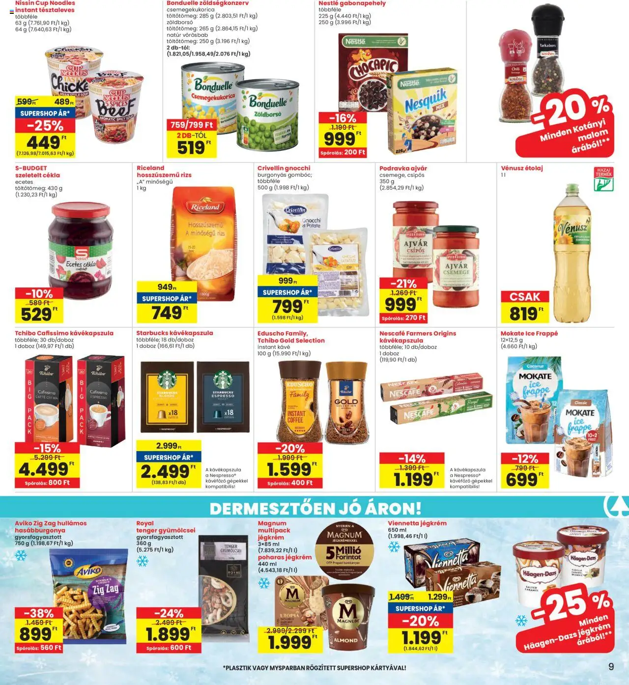Interspar akciós ujság - amely érvényes a következő dátumtól: 14.08.2025 | Oldal: 9 | Termékek: Magnum, Csemegekukorica, Rizs, Jégkrém