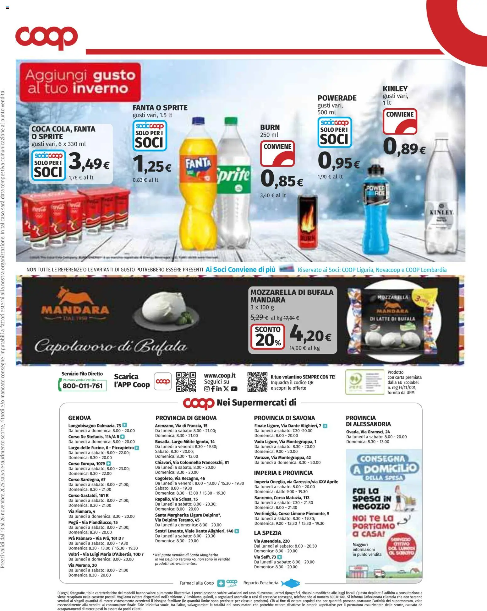 Volantino COOP del 13.11.2025 | Pagina: 16 | Prodotti: Mozzarella, Limone, Data, Fanta