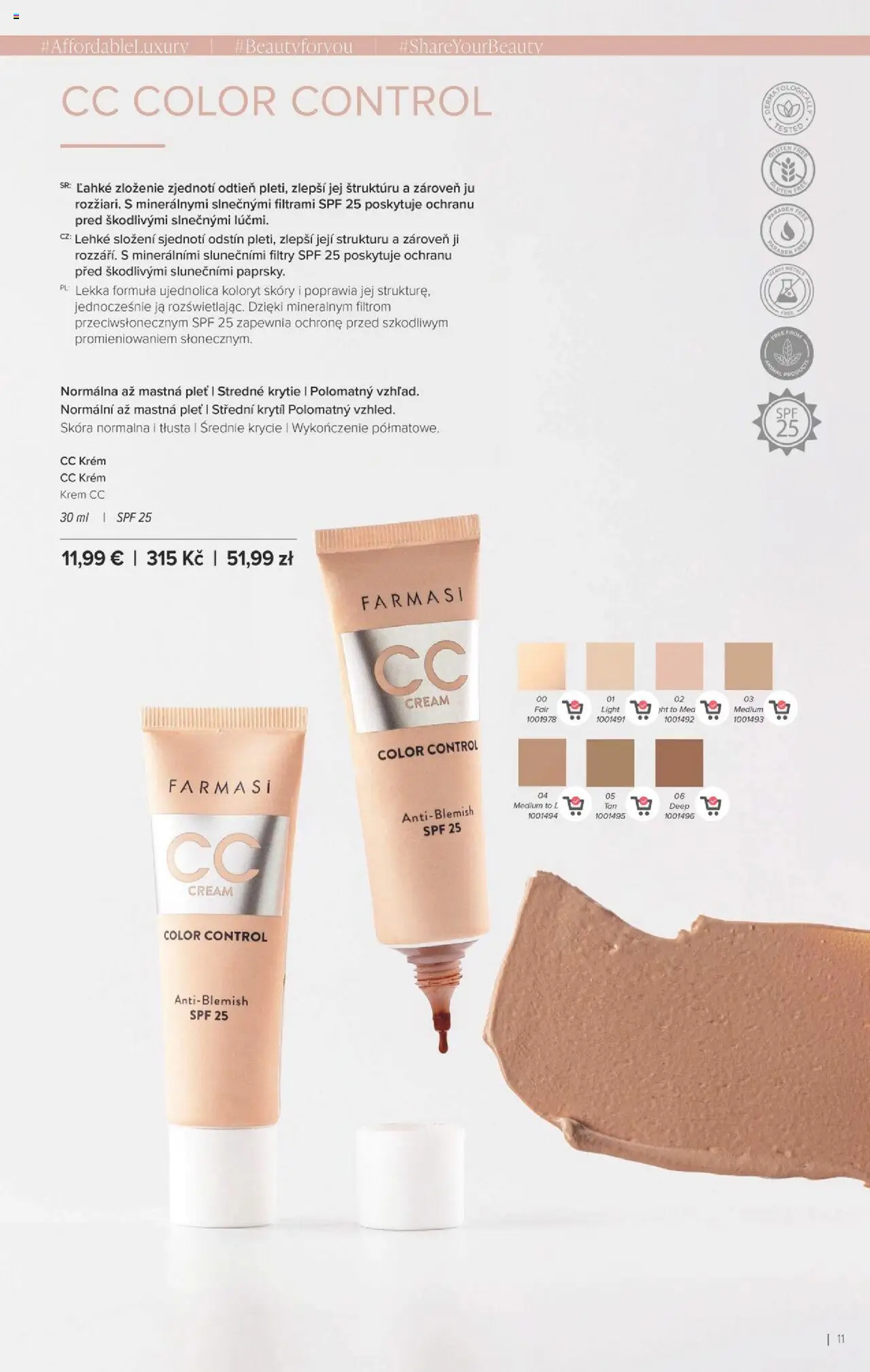 Nové Farmasi akcie – leták je platný od 24.09.2025 | Strana: 11 | Produkty: CC krém, Krém, Med