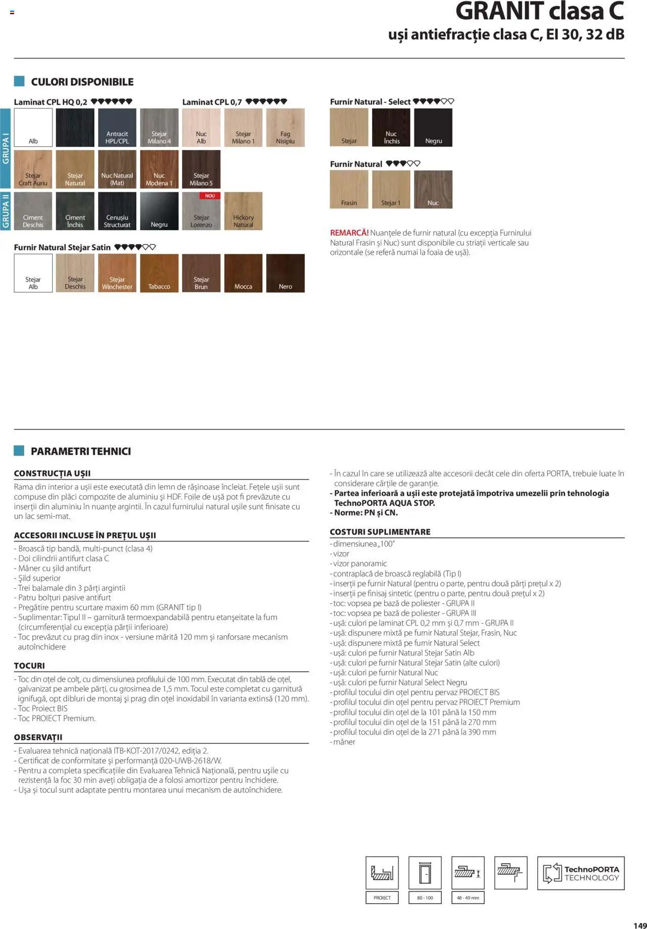Catalog Proges – valabil de la 01.05.2025 | Pagină: 149 | Produse: Vopsea, Tablă, Mâner, Ușă