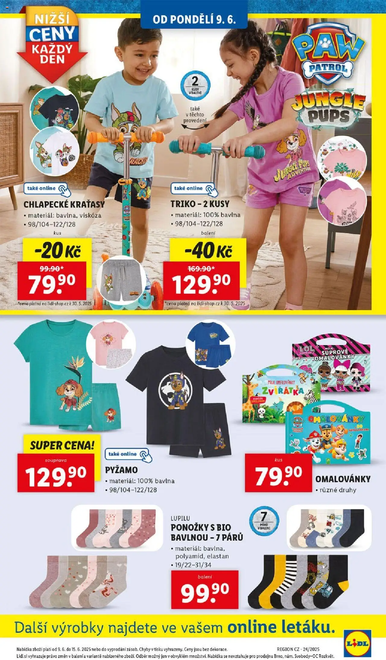 Lidl leták od 09.06.2025 | Strana: 35 | Produkty: Kraťasy, Ponožky, Pyžamo, Dekorace