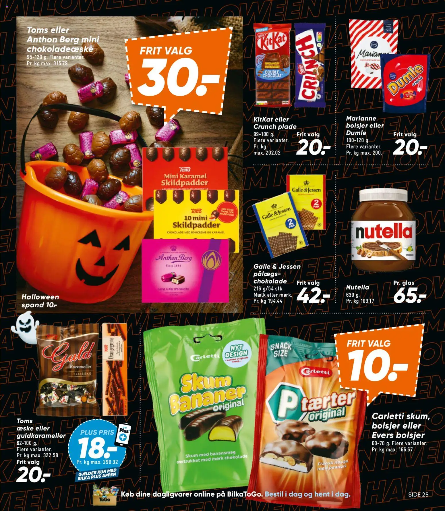 Bilka tilbudsavis – gyldig fra 24.10.2025 | Side: 37 | Produkter: Chokolade, Bananer, Peanuts, Marcipanbrød