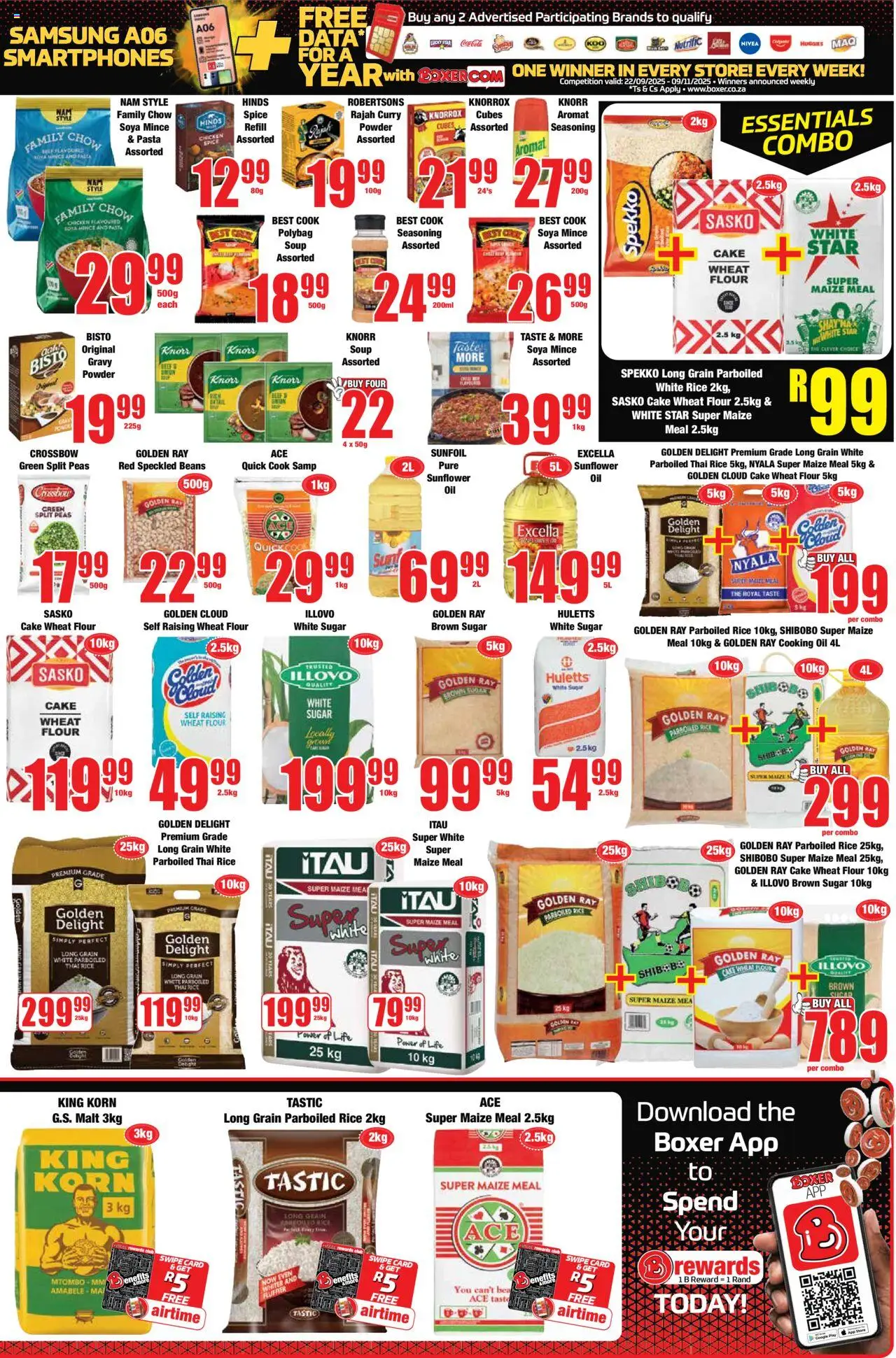 New Boxer catalogue – valid from 22.09.2025 | Page: 9 | Products: Data, Maize meal, Chicken, Rice