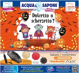 Anteprima del volantino Acqua e Sapone Halloween catalogo valido a partire dal 20.10.2025