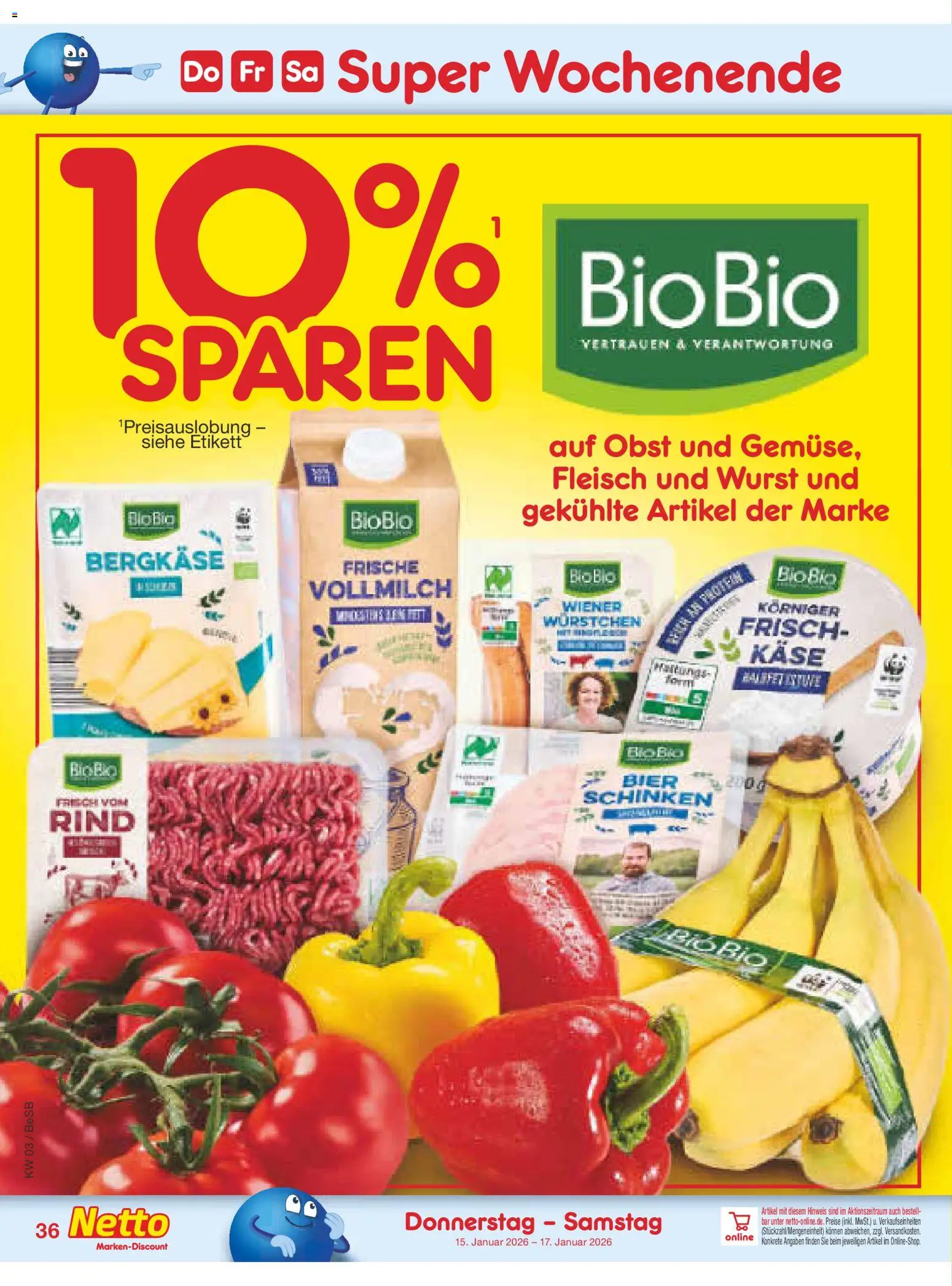 Netto Marken-Discount Prospekt 	 – gültig ab 12.01.2026 | Seite: 46 | Produkte: Käse, Obst, Wurst, Schinken