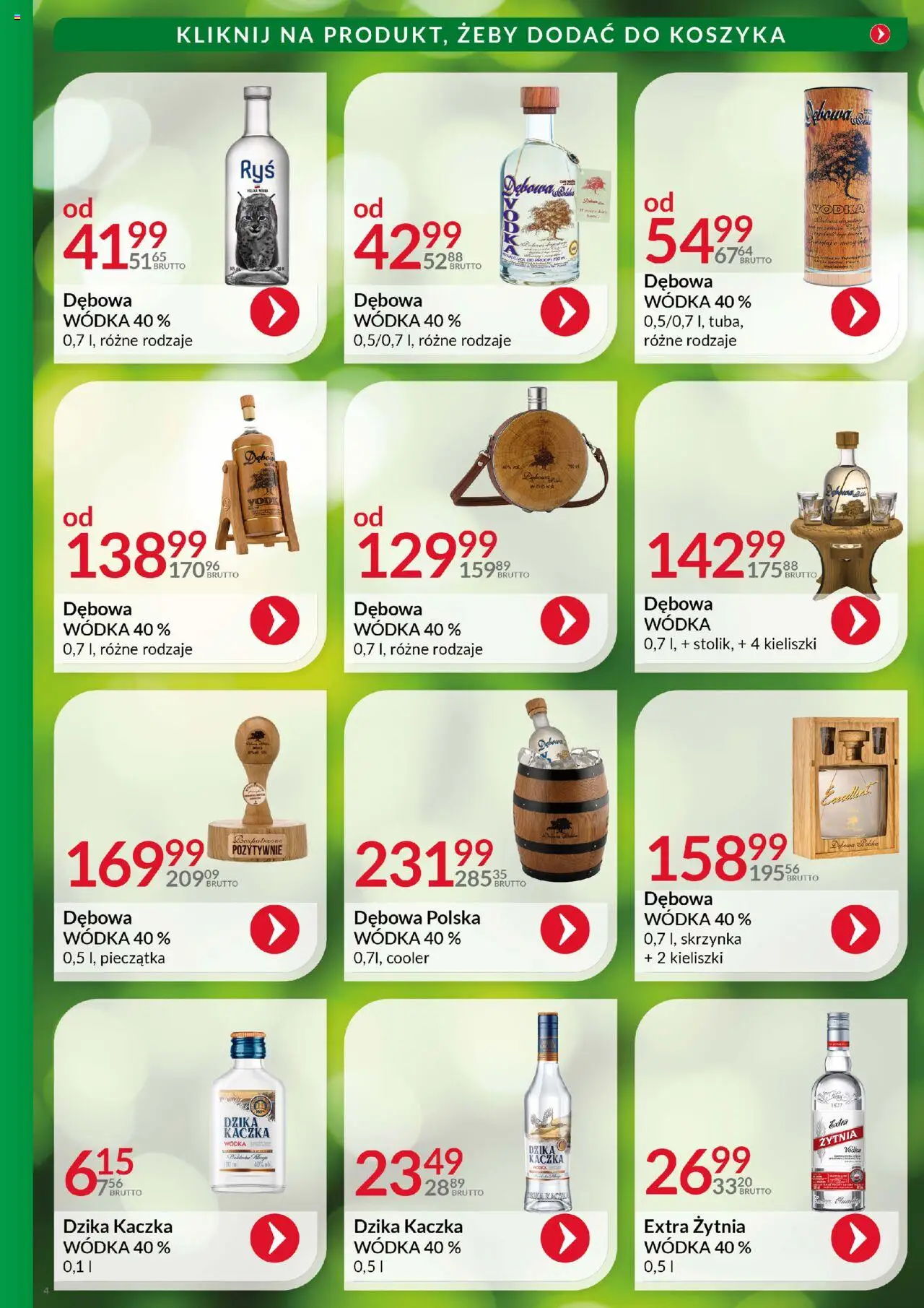 Eurocash Gazetka - Katalog Alkoholowy od 01.08.2025 | Strona: 4 | Produkty: Kaczka, Vodka, Wódka