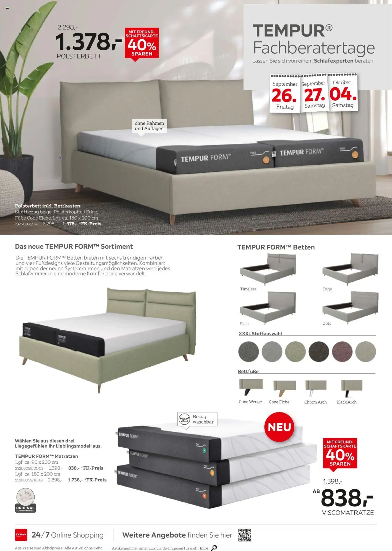 XXXL Lutz Fachberatertage – gültig ab 22.09.2025 | Seite: 4 | Produkte: Polsterbett