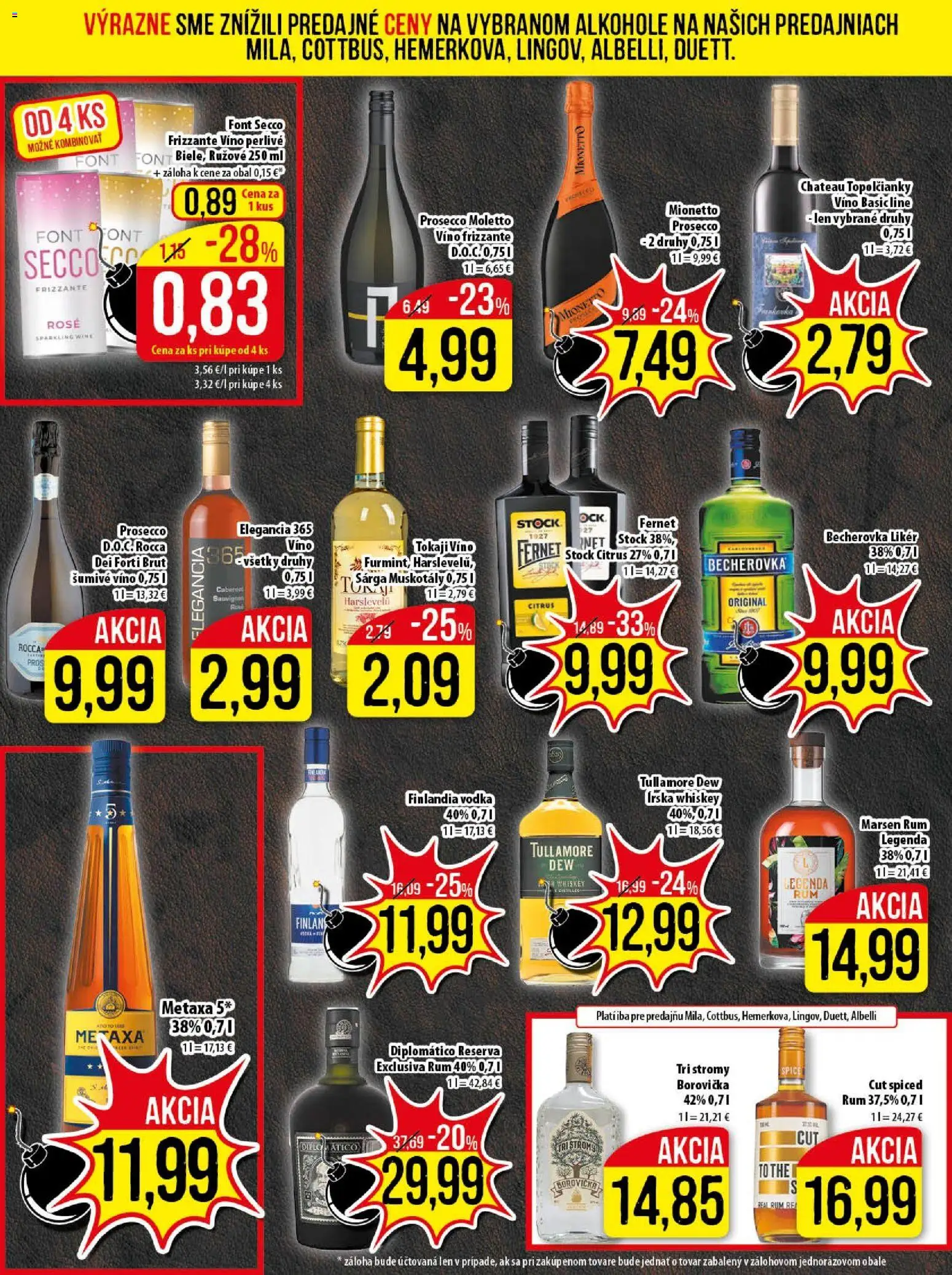 Nové Klas akcie – leták je platný od 09.03.2026 | Strana: 19 | Produkty: Metaxa, Borovička, Vodka, Tullamore Dew