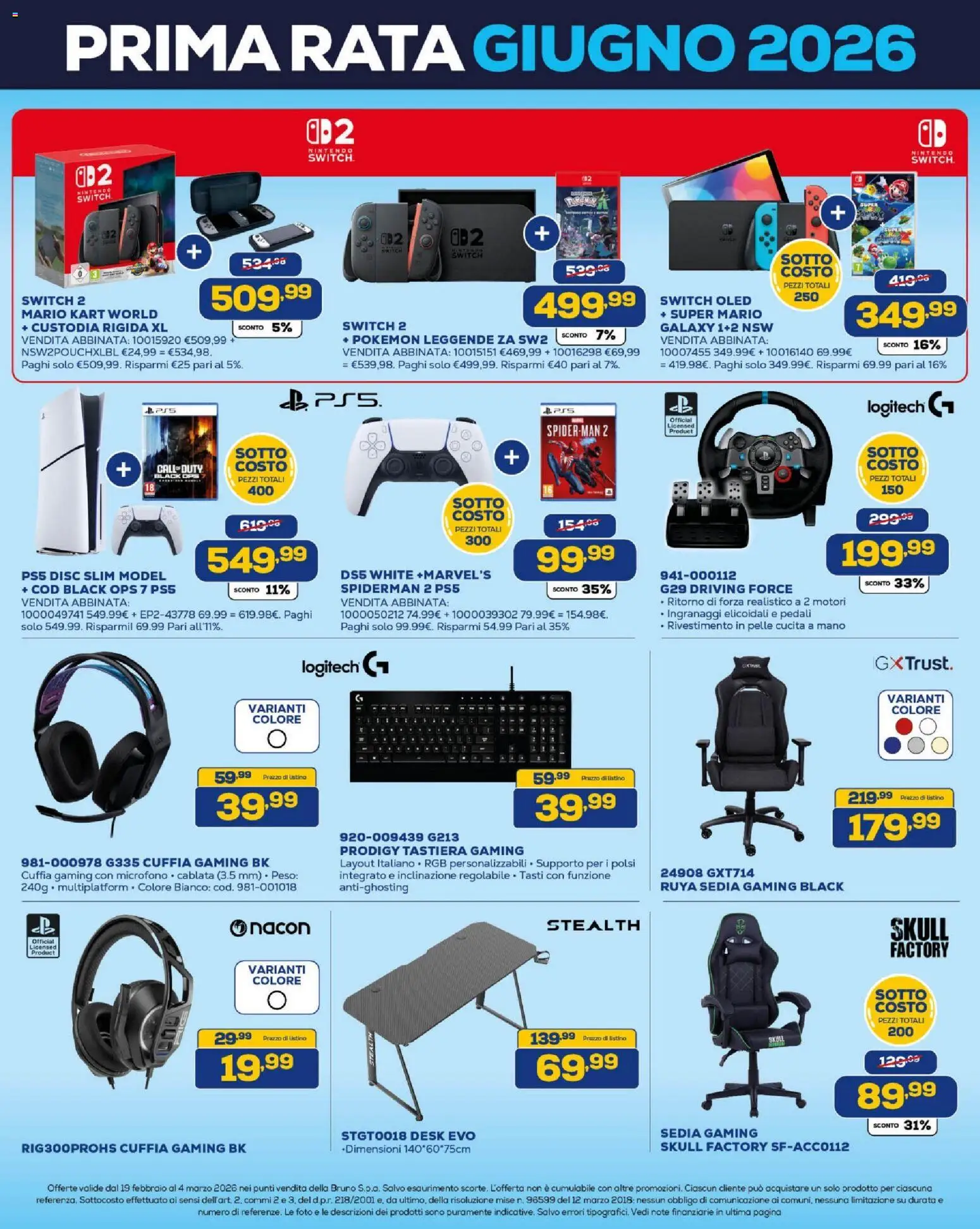 Volantino BRUNO del 19.02.2026 | Pagina: 12 | Prodotti: Tastiera, Microfono, Sedia