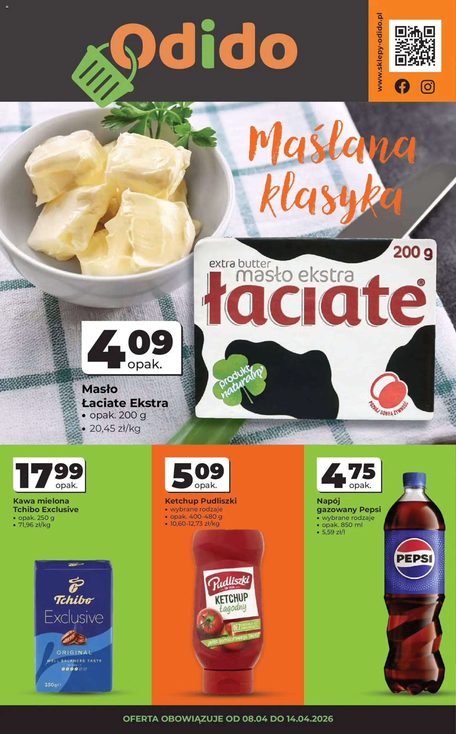 Odido gazetka od 08.04.2026 | Strona: 1 | Produkty: Pepsi, Tchibo exclusive, Tchibo, Kawa