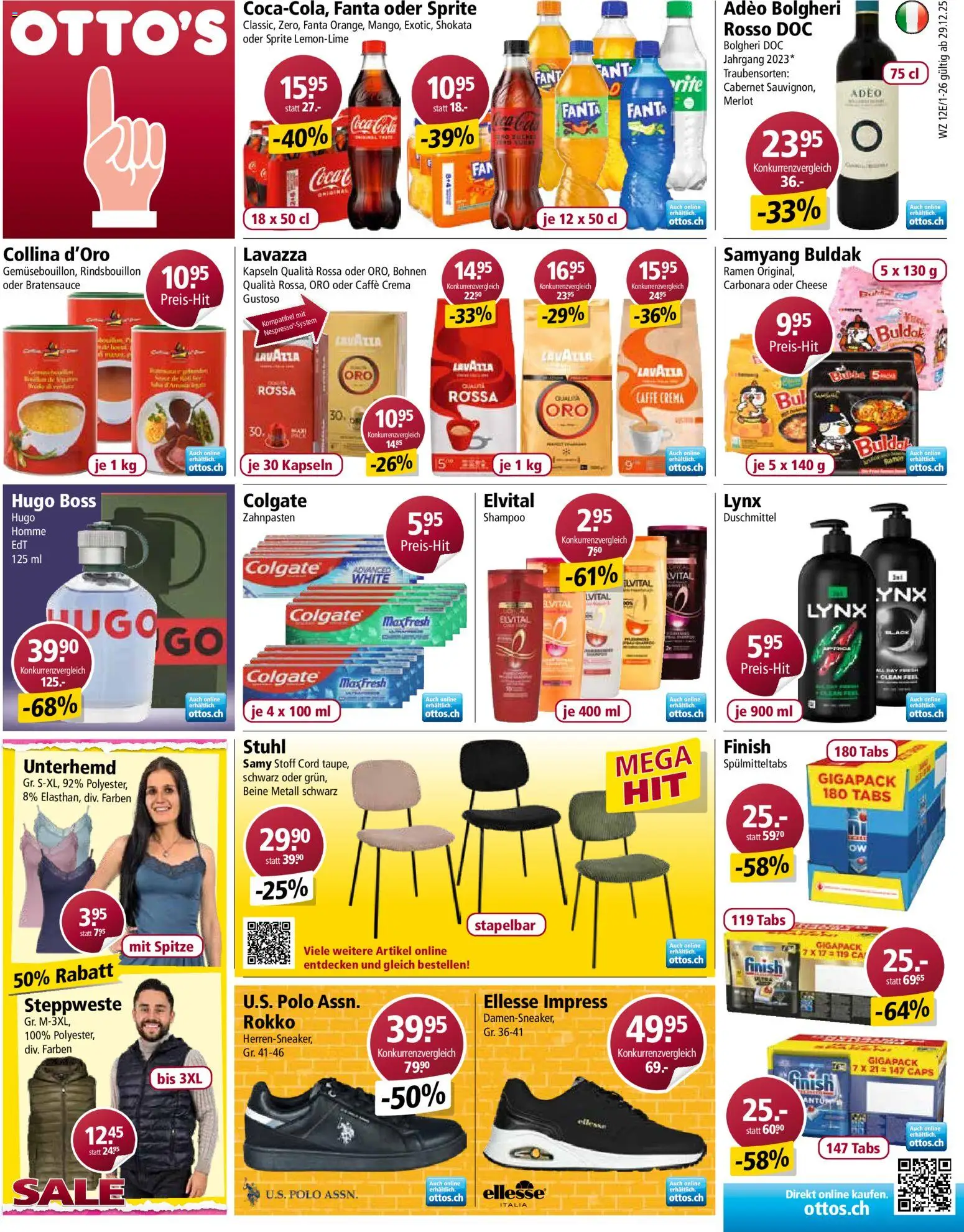 Otto's Aktionen – gültig ab 29.12.2025 | Seite: 1 | Produkte: Unterhemd, Stuhl, Fanta, Shampoo