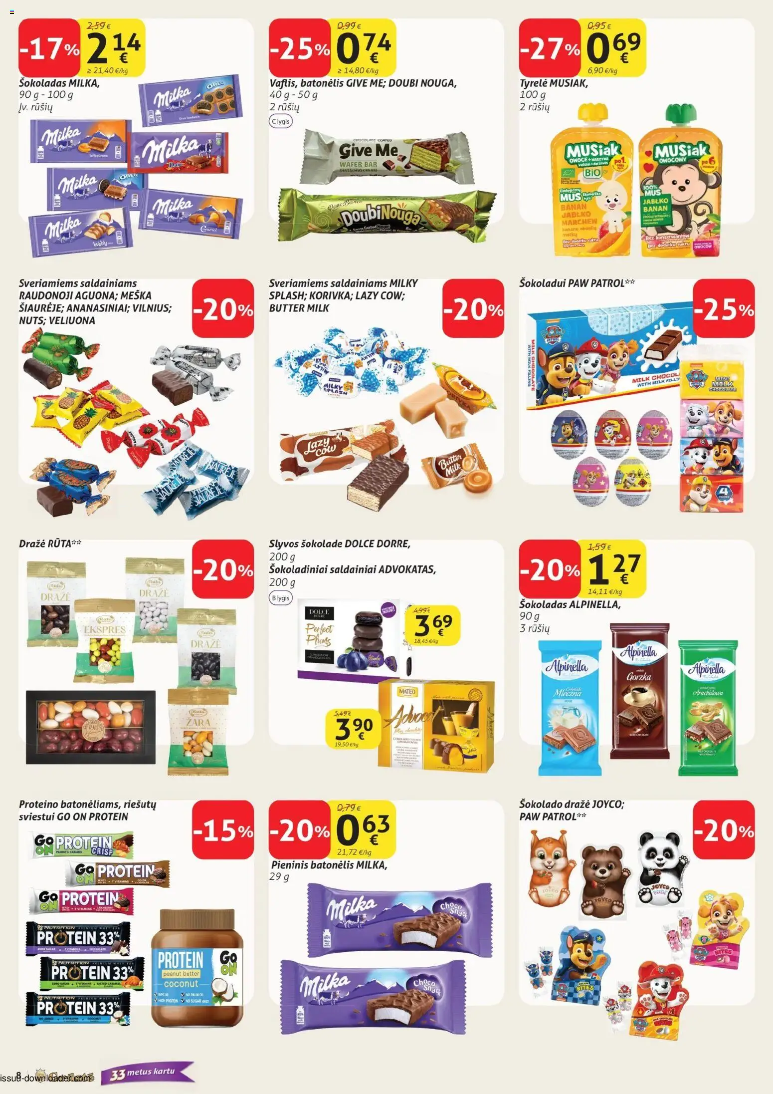 GRUSTE akcijos nuo 11.01.2026 | Puslapis: 8 | Prekių: Šokoladas, Saldainiai