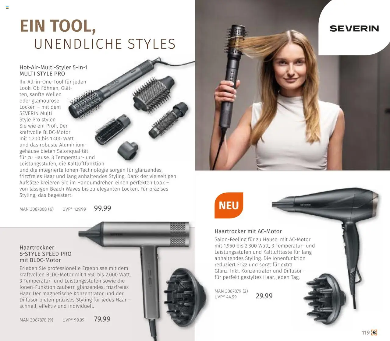 Müller Haushaltskatalog – gültig ab 03.10.2025 | Seite: 119 | Produkte: Haartrockner