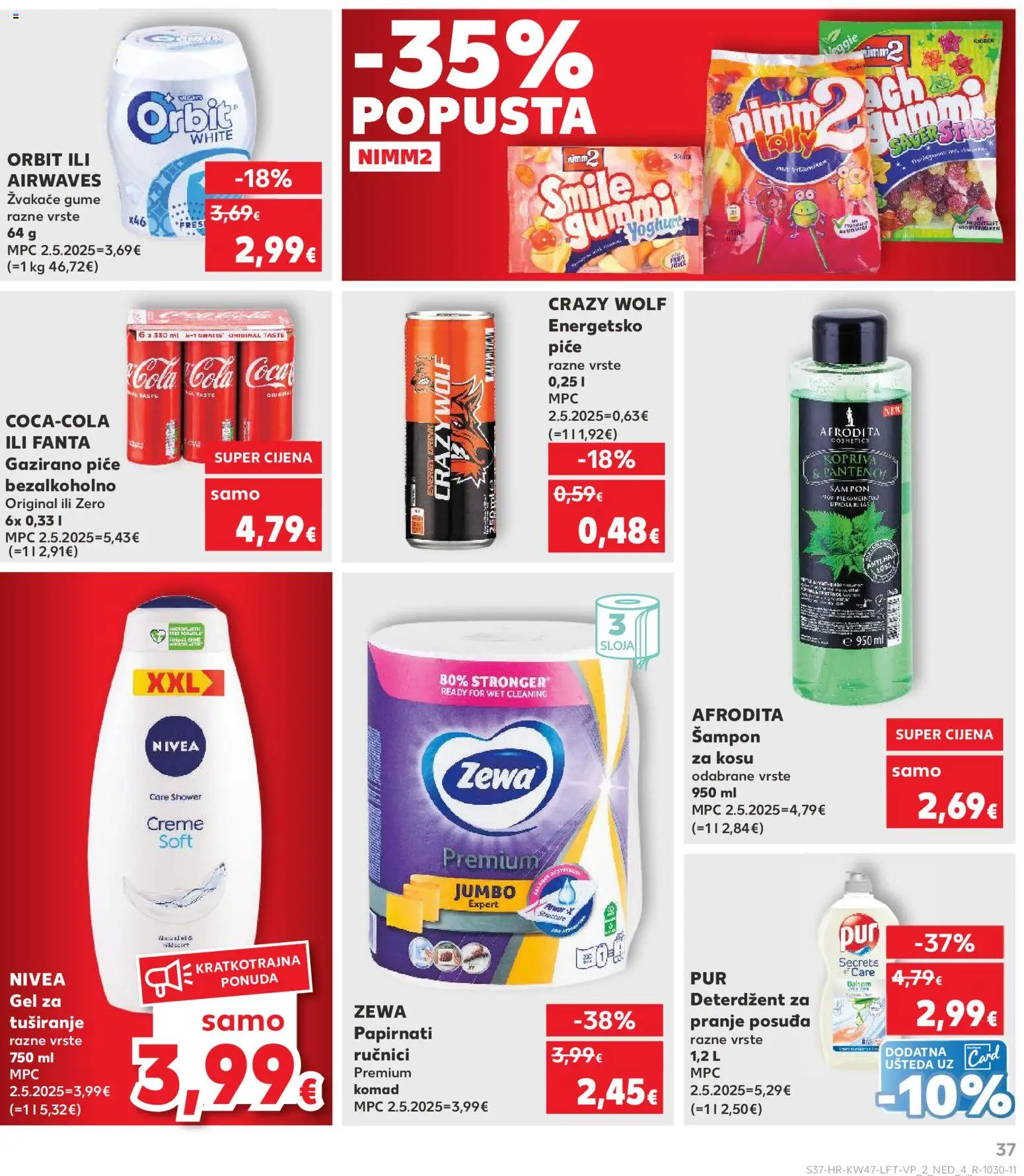 Kaufland HR akciós ujság - amely érvényes a következő dátumtól: 19.11.2025 | Oldal: 37 | Termékek: Fanta, Cola, Sampon