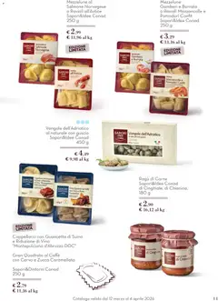 Anteprima del volantino Mezzelune al Salmone Norvegese o Ravioli all'Astice, Mezzelune al Salmone Norvegese o Ravioli all'Astice Sapori&Idee Conad 250 g valido a partire dal 12.03.2026 | Pagina: 11 | Prodotti: Salmone, Vongole, Mazzancolle, Pomodori