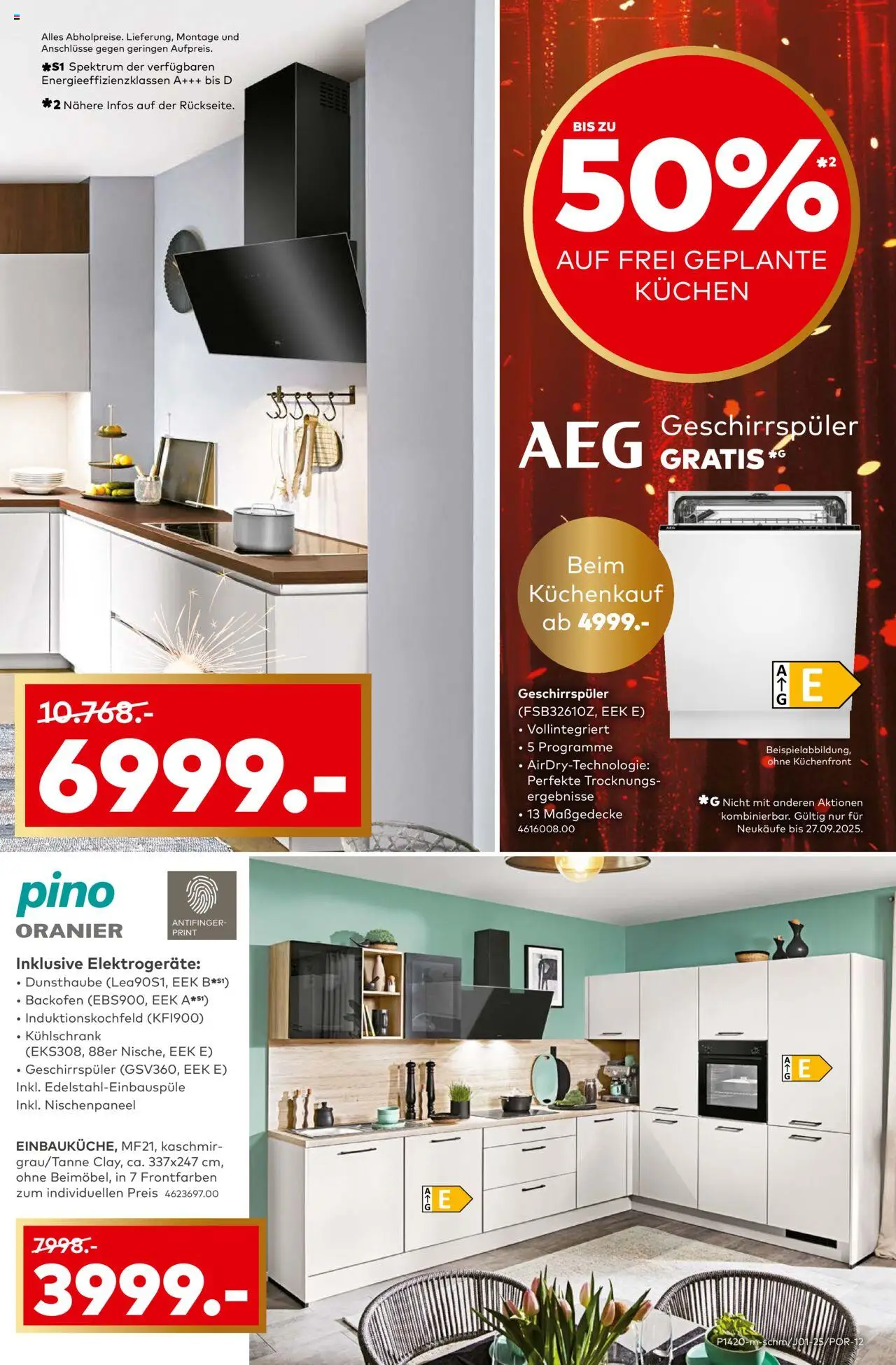 Porta! Mega Möbiläumskracher - Bad Vilbel-Dortelweil – gültig ab 21.09.2025 | Seite: 9 | Produkte: Geschirrspüler, Kühlschrank, Backofen, Kuchen