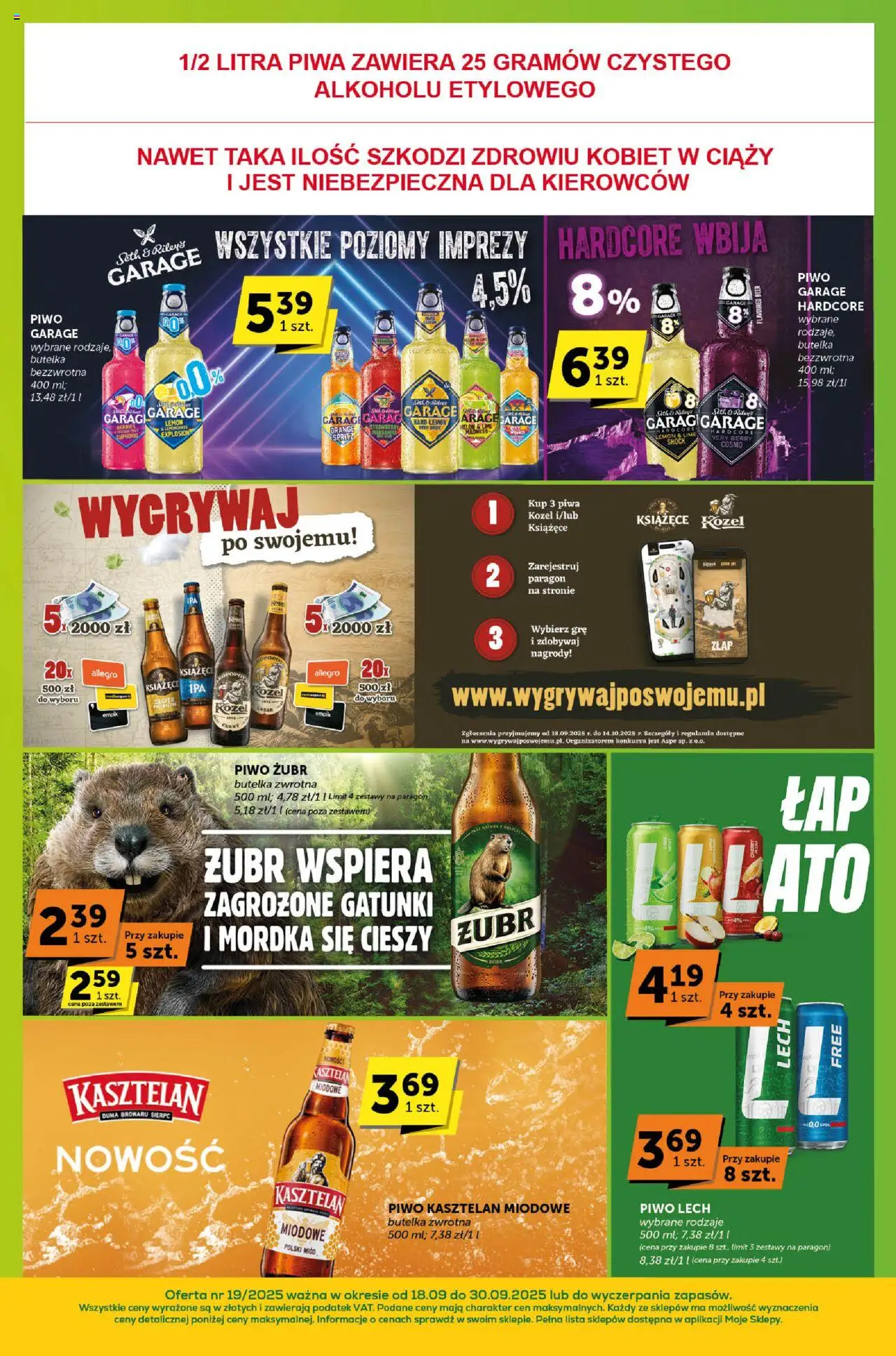 Groszek Gazetka - Sprawdź, co więcej od 18.09.2025 | Strona: 12 | Produkty: Piwo żubr, Miód, Piwo