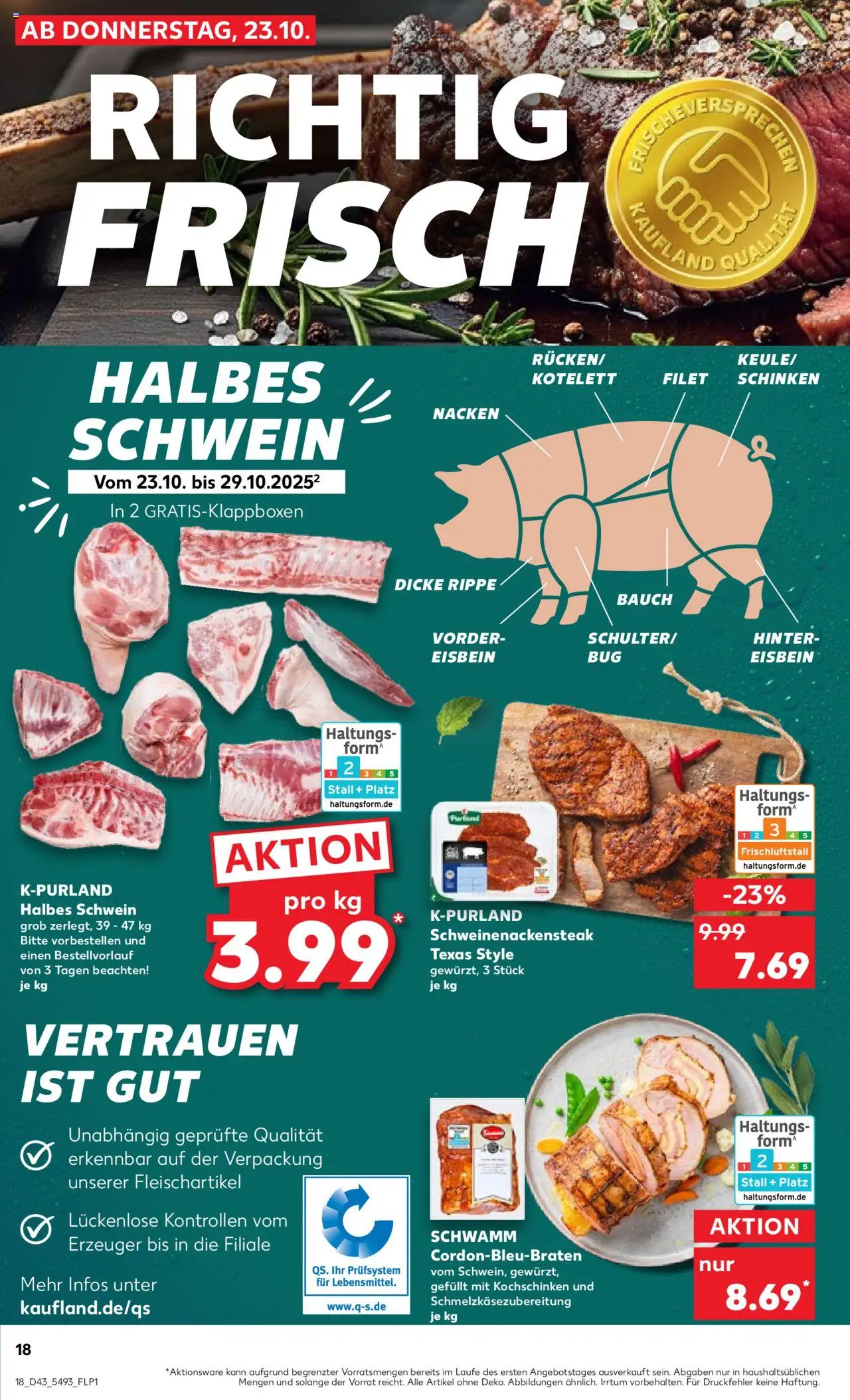 Kaufland prospekt Speyer	 – gültig ab 23.10.2025 | Seite: 18 | Produkte: Schinken, Steak