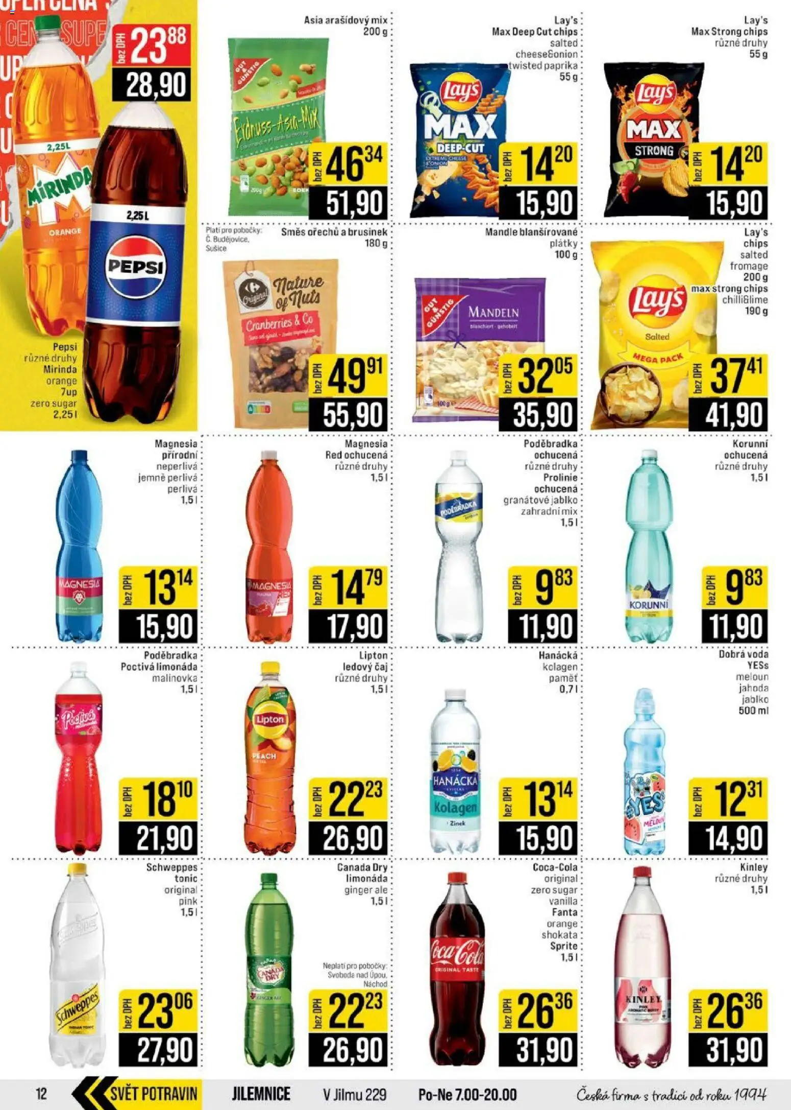 Jip leták - Cash & Carry od 25.03.2026 | Strana: 12 | Produkty: Dobrá voda, Fanta, Sušiče, Cola