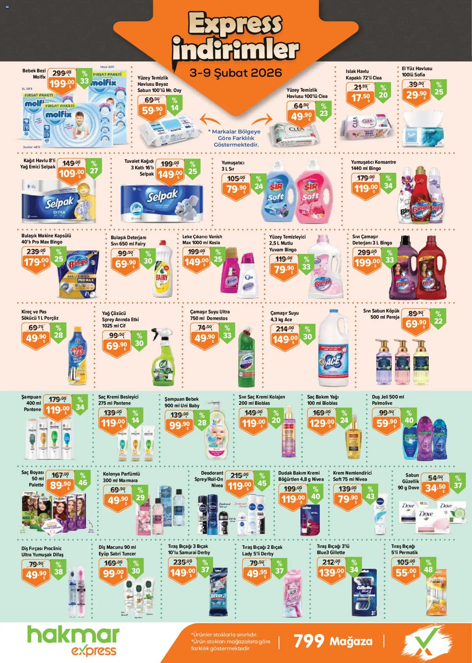 Hakmar Express - Express İndirimler - 03.02.2026 tarihinden itibaren geçerlidir | Sayfa: 1 | Ürünler: Diş fırçası, Yumuşatıcı, Yağ, Yağ çözücü