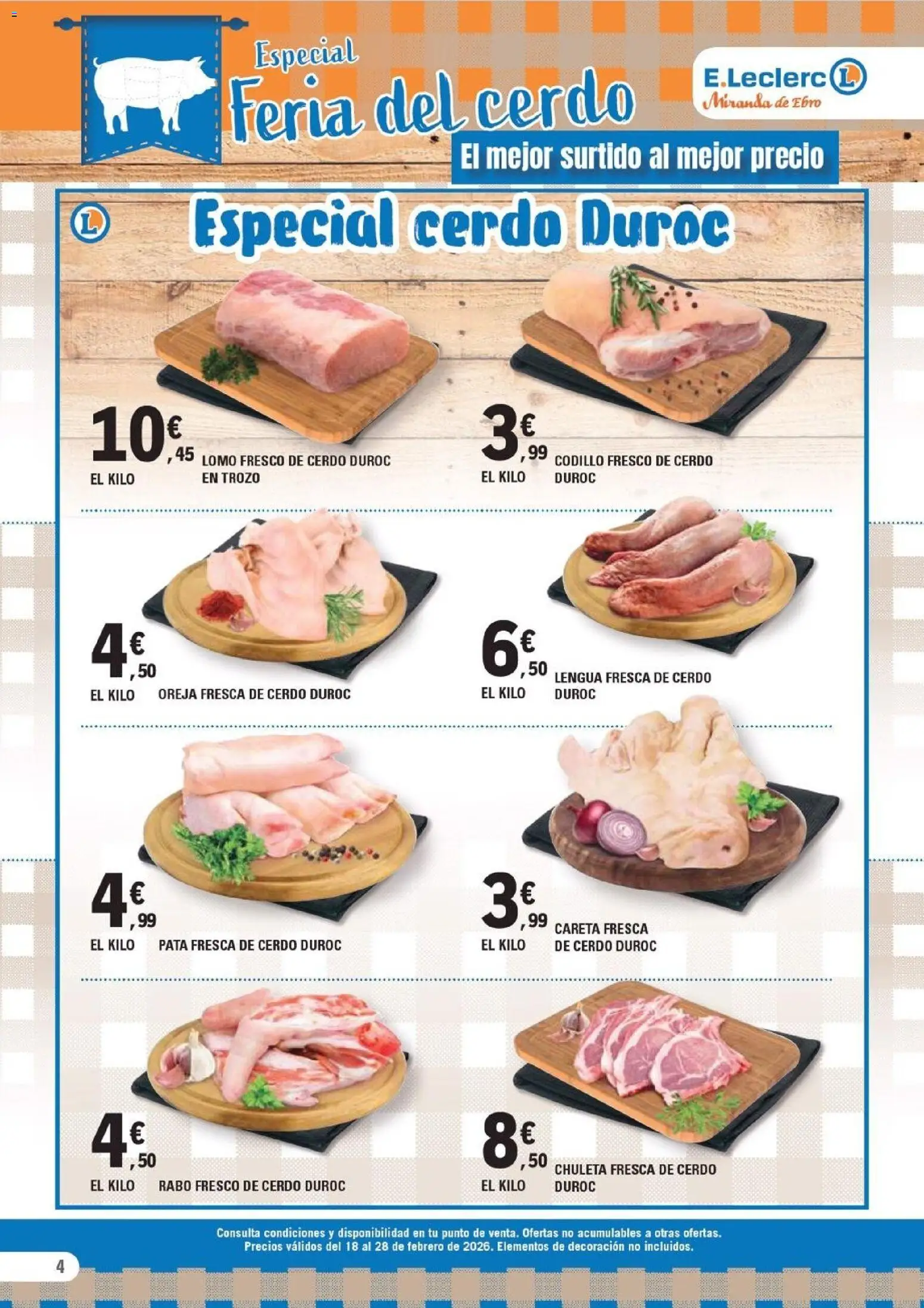 E.Leclerc - Miranda de Ebro │ válido desde el 18.02.2026 | Página: 4 | Productos: Cerdo