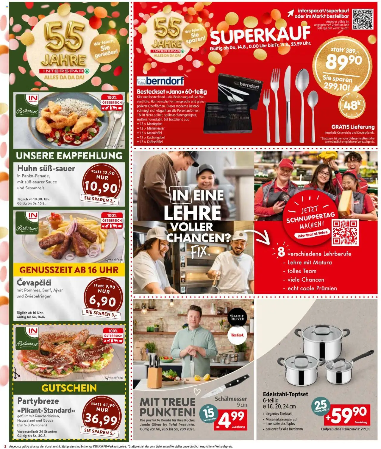 Interspar Flugblatt gültig ab 14.08.2025 | Seite: 2 | Produkte: Eis, Uhr