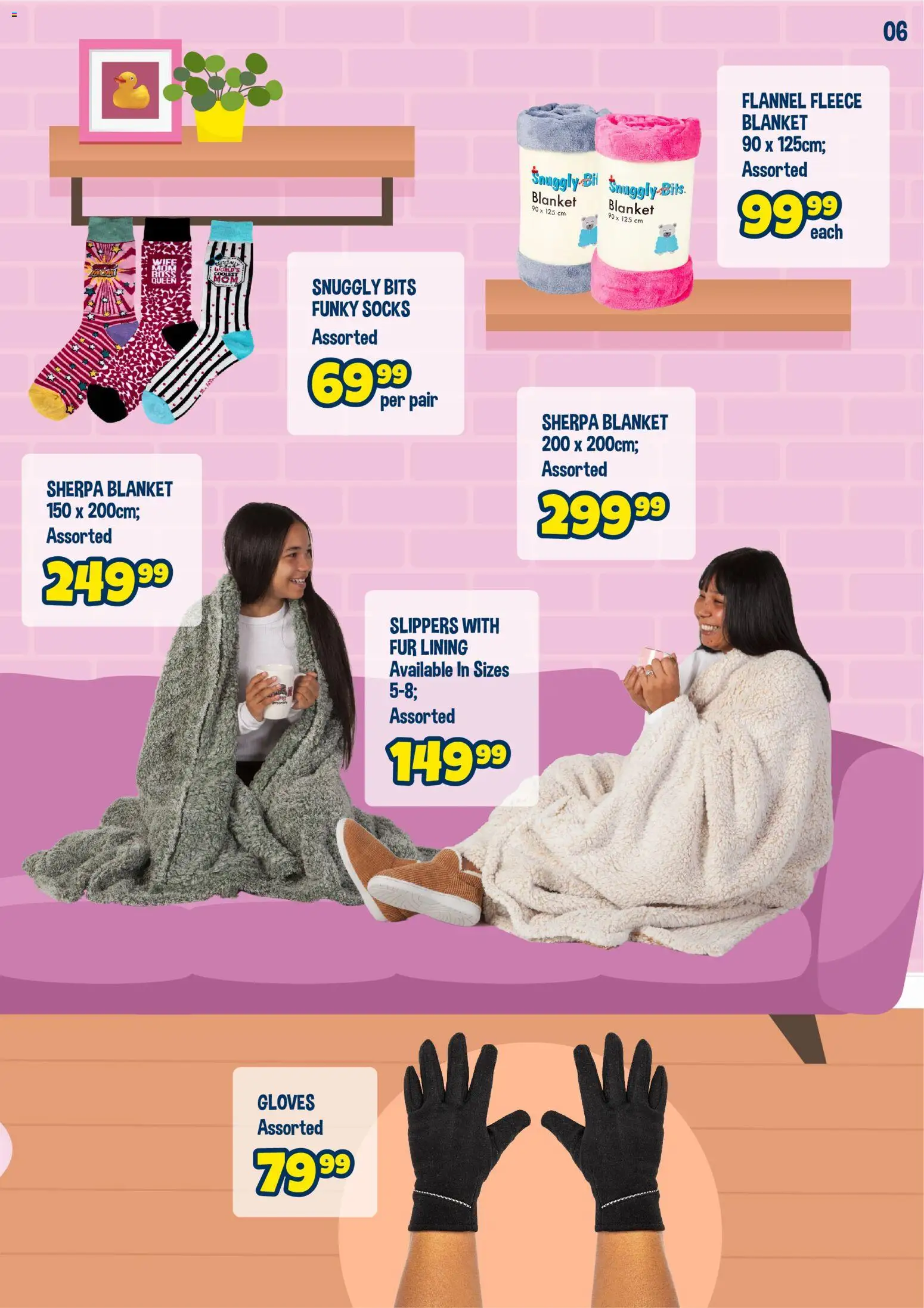New Crazy Store catalogue – valid from 23.04.2026 | Page: 7 | Products: Socks, Slippers, Gloves, Blanket