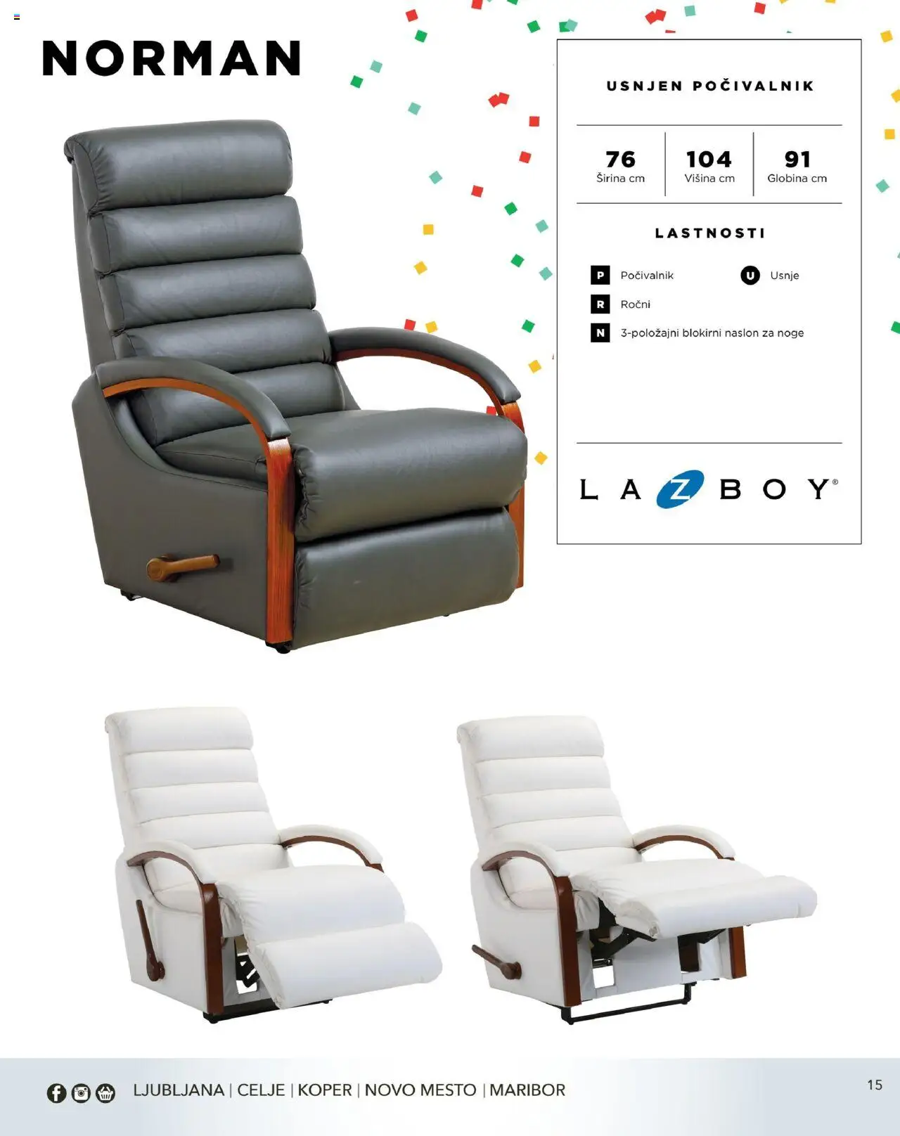 Harvey Norman - Katalog - Udobna praznična ponudba - Počivalniki & masažni stoli │ velja od 22.12.2022 | Stran: 15