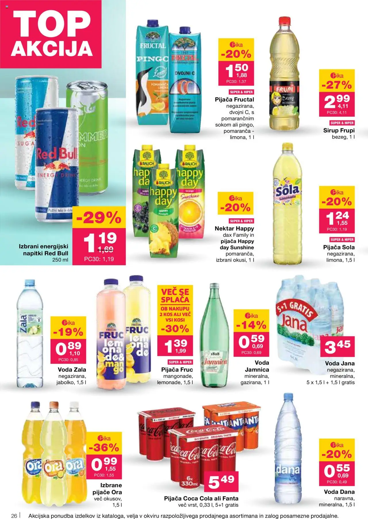 Novi Mercator katalog ponudbe – veljaven od 11.09.2025 | Stran: 28 | Izdelki: Sirup, Napitki, Kos, Voda