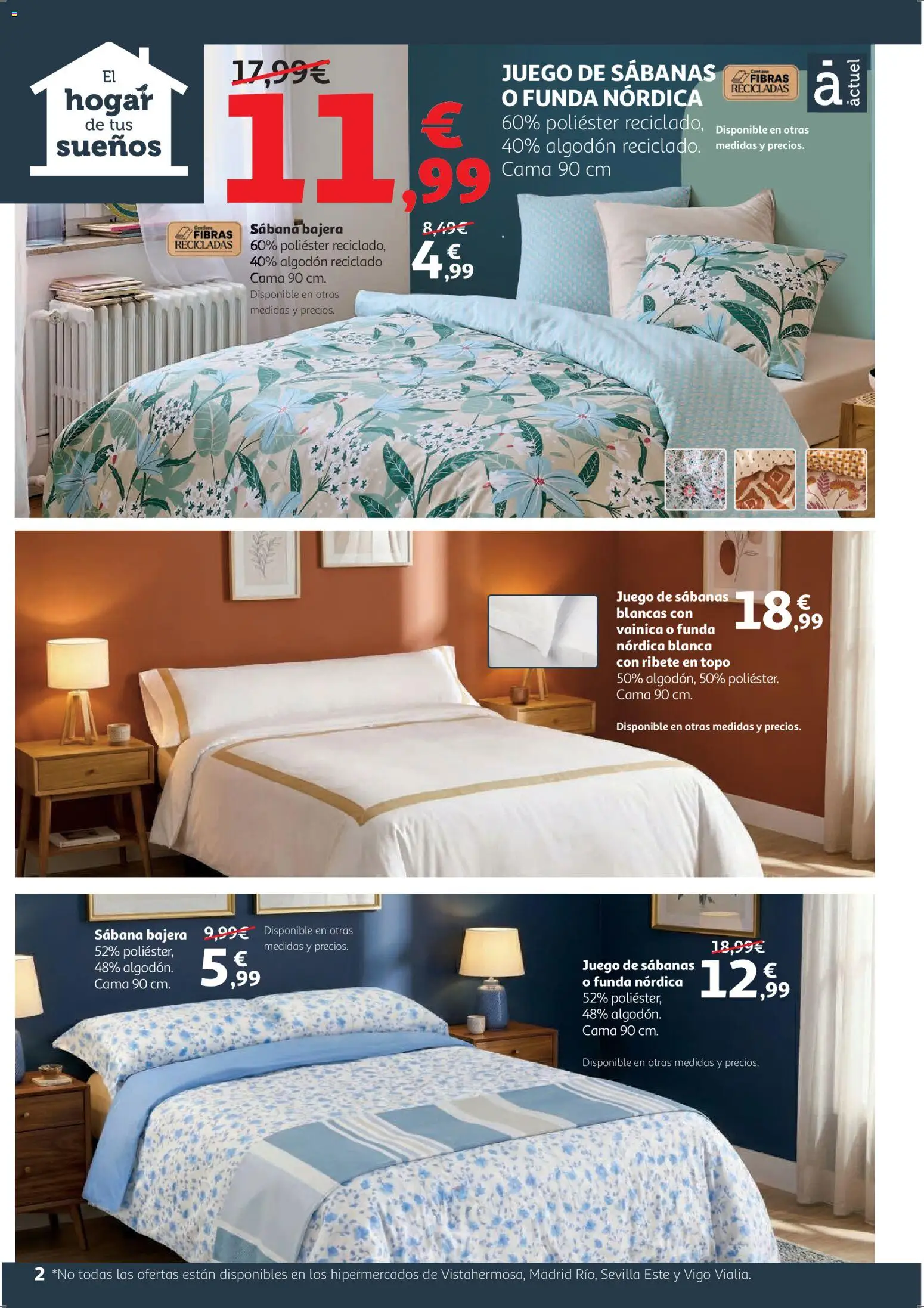 Alcampo - HG Blanco │ válido desde el 09.01.2026 | Página: 2 | Productos: Juego de sábanas, Funda, Cama