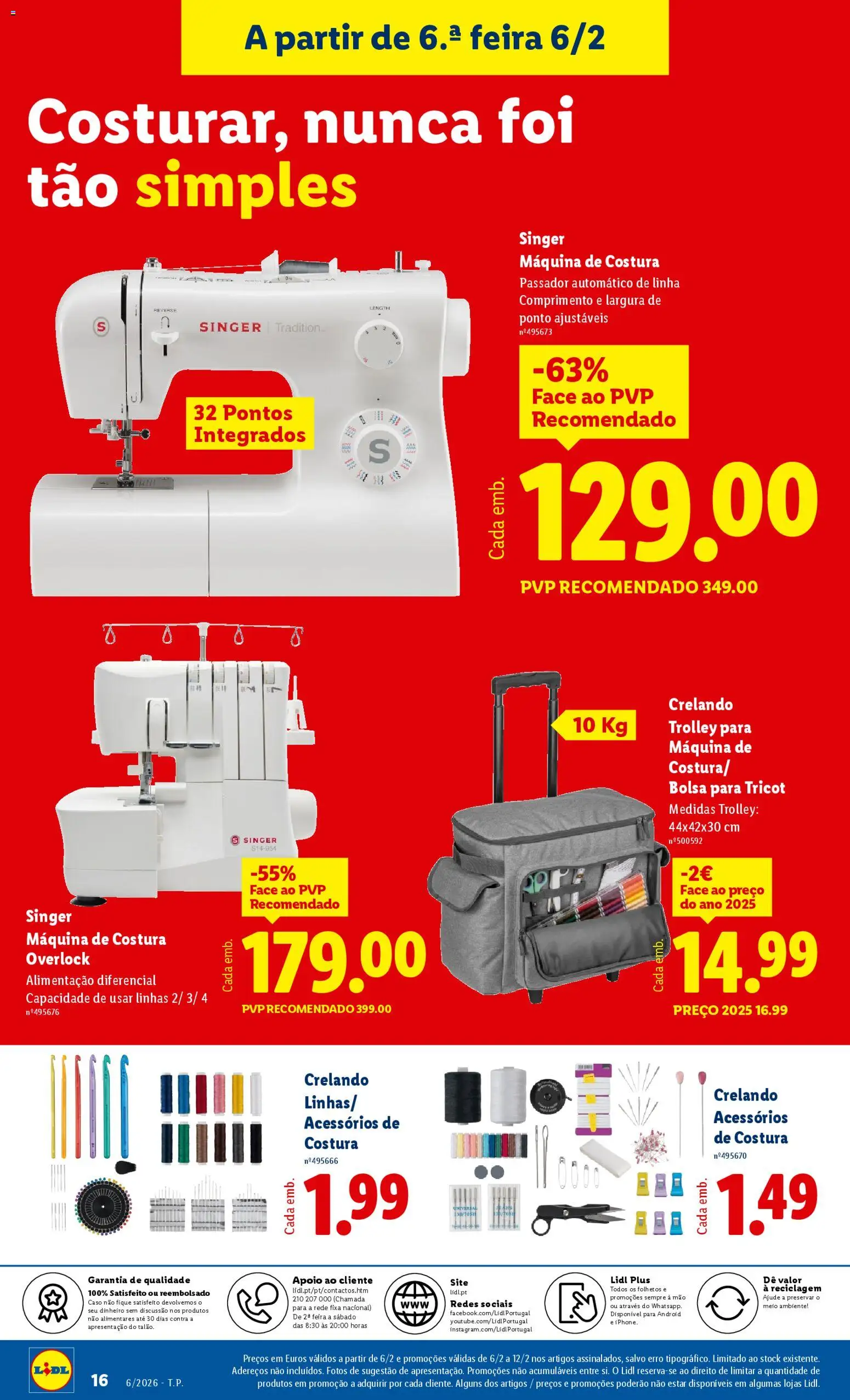 Lidl Novidades │ válido de 02.02.2026 | Página: 16 | Produtos: Bolsa, Máquina de costura