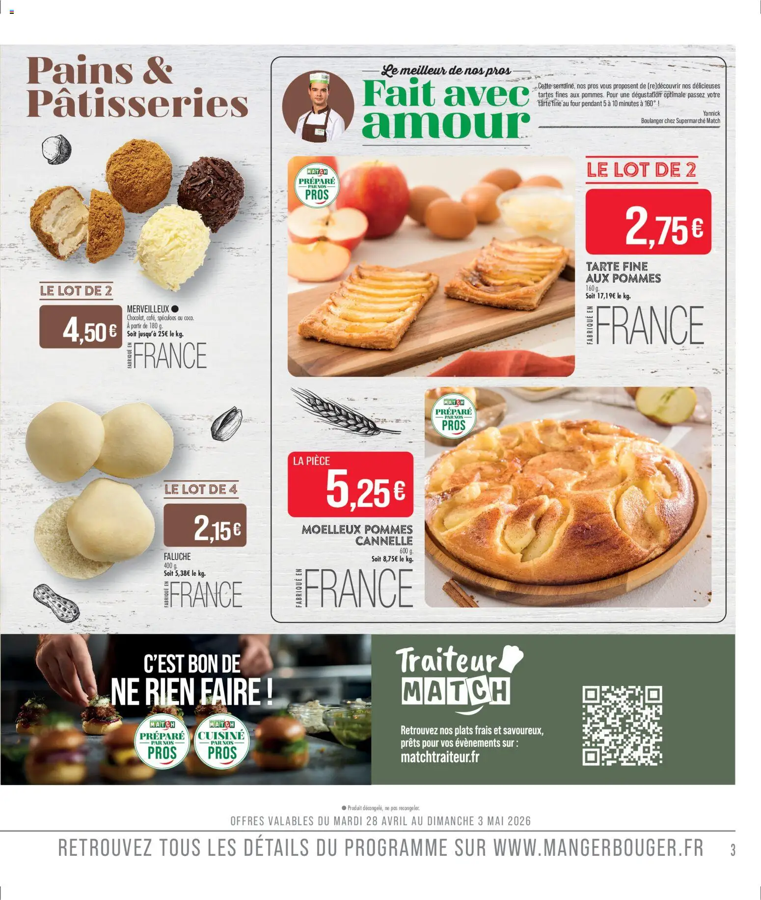 {H1} | Page: 3 | Produits: Four, Cannelle, Spéculoos, Pommes