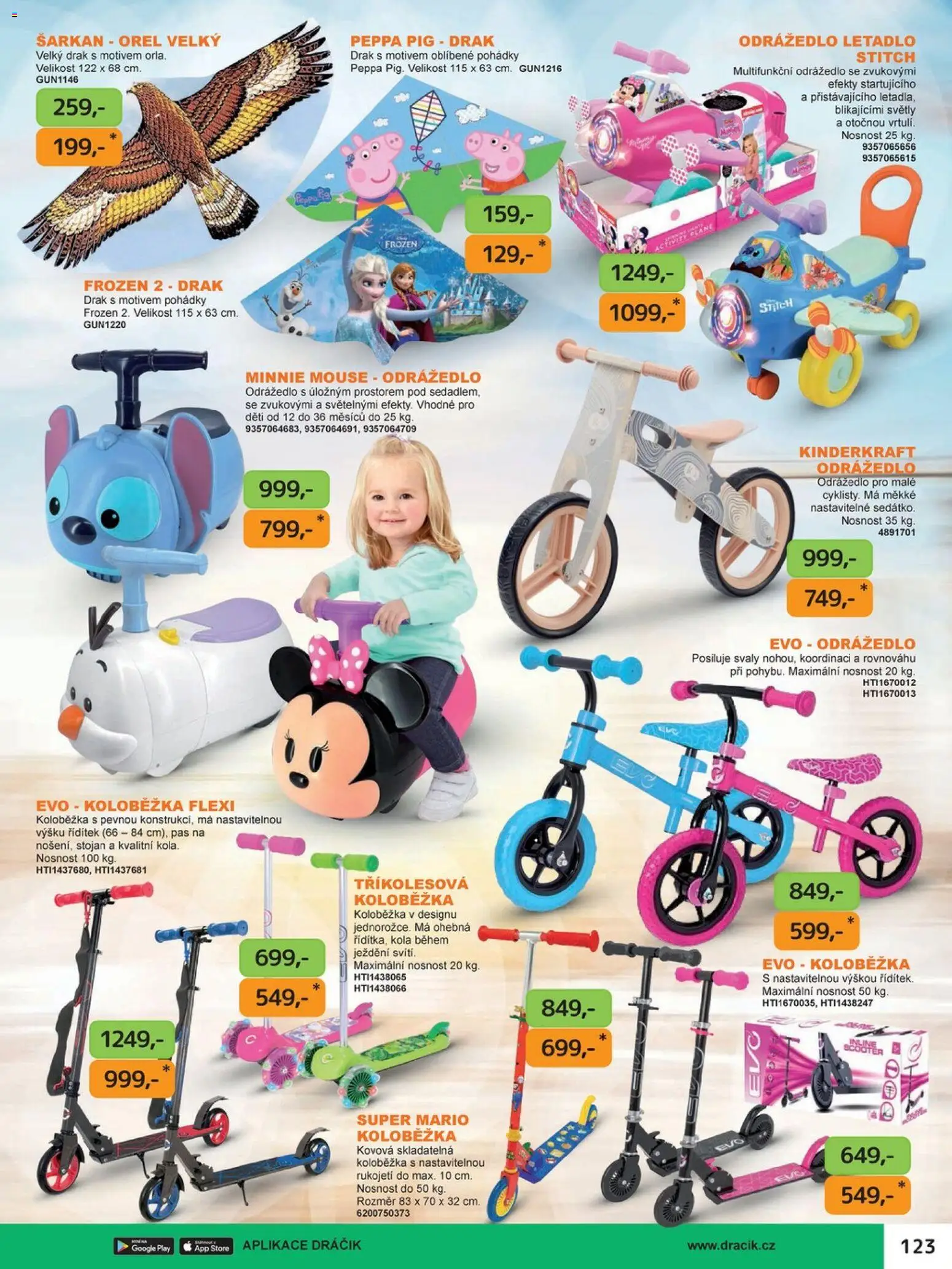 Dráčik leták od 03.10.2025 | Strana: 137 | Produkty: Koloběžka, Odrážedlo, Kola, Stitch