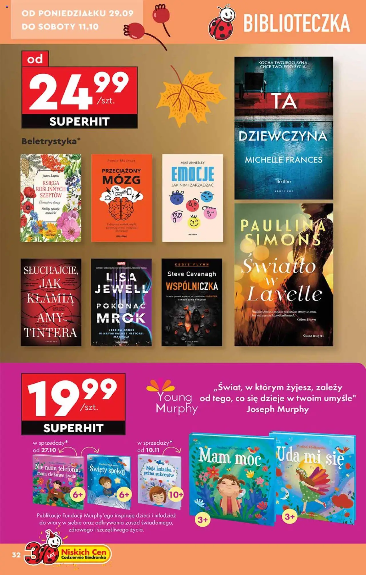 Biedronka gazetka - Hity i inspiracje od 29.09.2025 | Strona: 32 | Produkty: Książki, Rosliny
