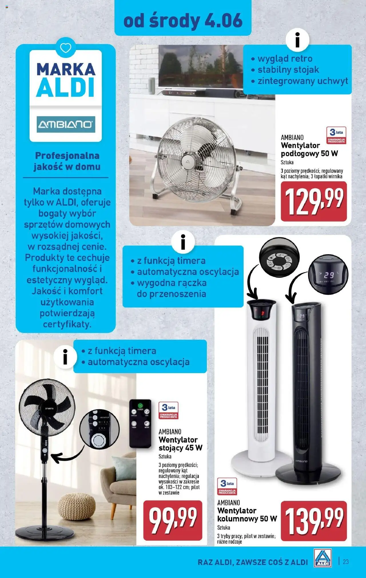 Aldi Gazetka od 02.06.2025 | Strona: 23 | Produkty: Wentylator