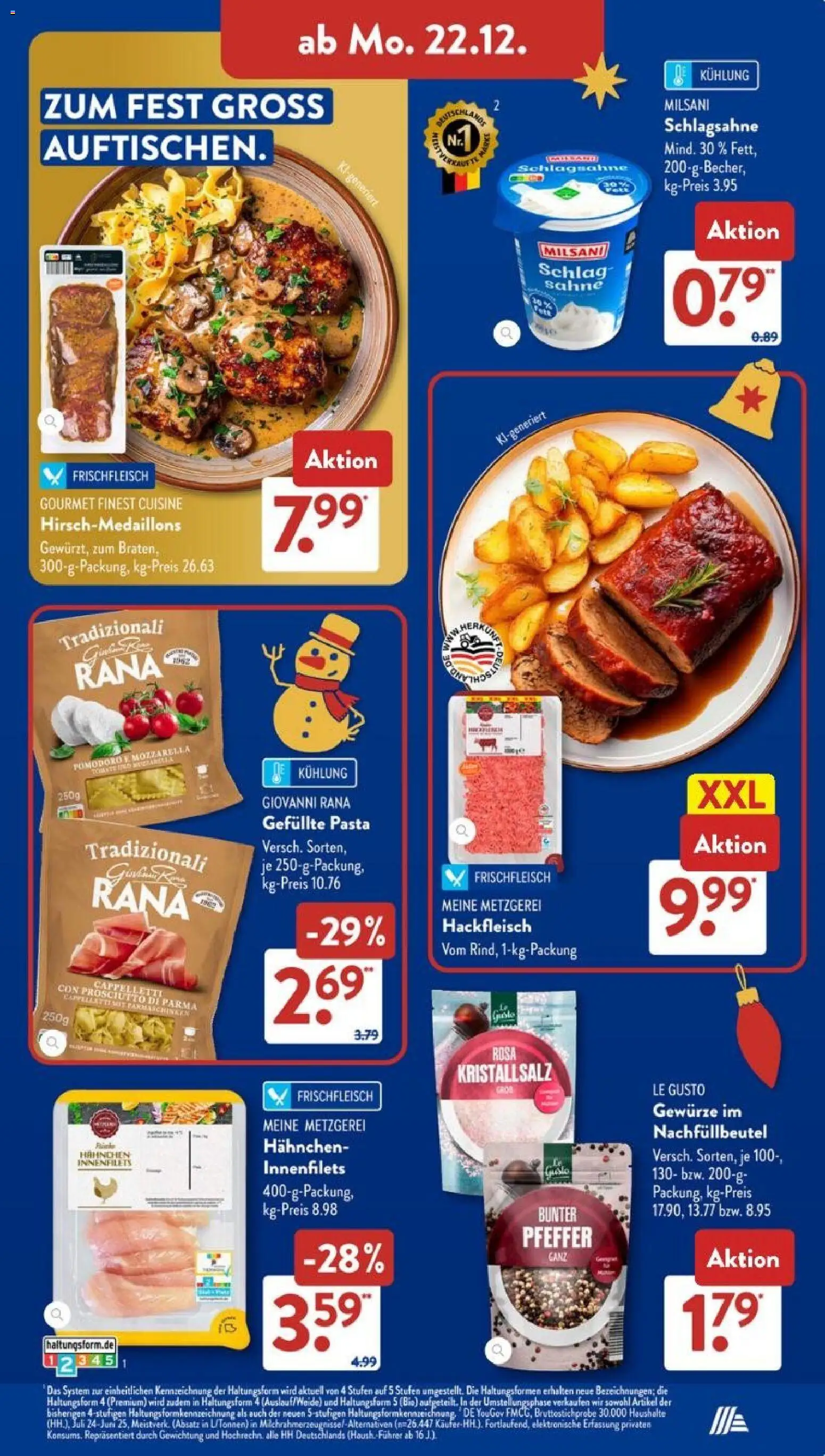 Aldi Süd Prospekt 	 – gültig ab 22.12.2025 | Seite: 7 | Produkte: Hahnchen, Schlagsahne, Gewürze, Hackfleisch