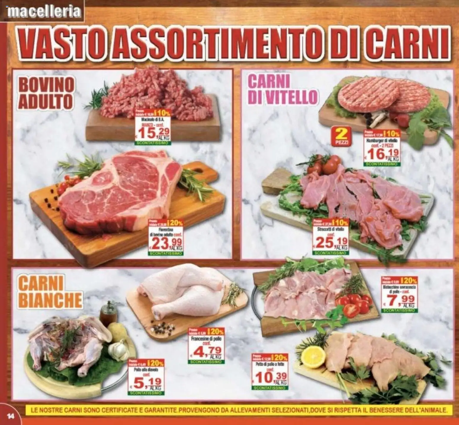 Volantino CTS del 27.03.2026 | Pagina: 14 | Prodotti: Bovino, Pollo, Vitello, Hamburger