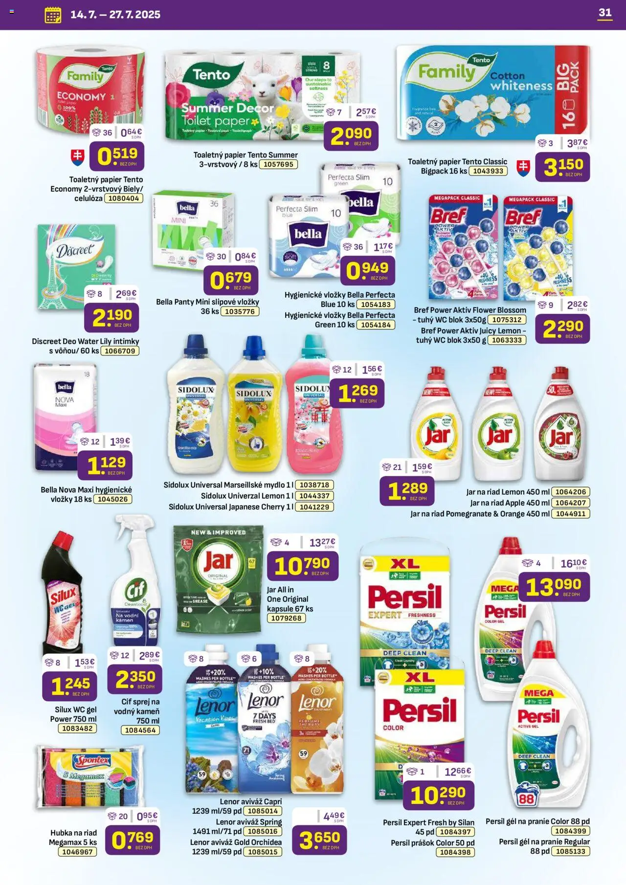 Libex leták │ platný od 14.07.2025 | Strana: 31 | Produkty: Toaletný papier, Wc blok, Jar, Lenor