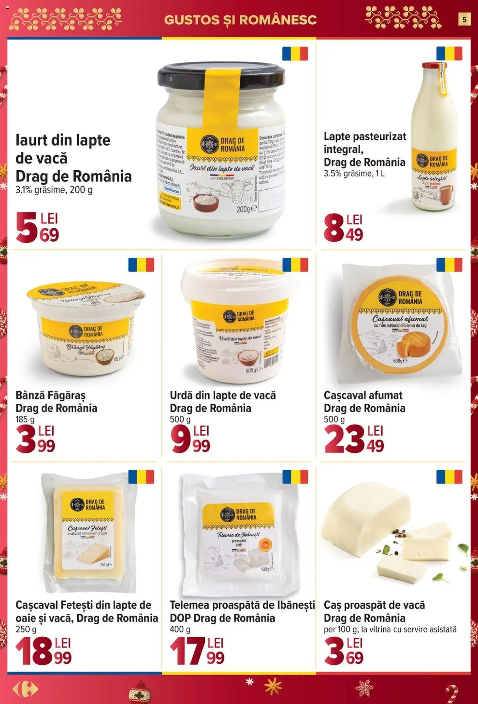 Noul catalog Carrefour – valabil de la 26.11.2025 | Pagină: 5 | Produse: Vitrină, Cașcaval, Lapte, Brânză