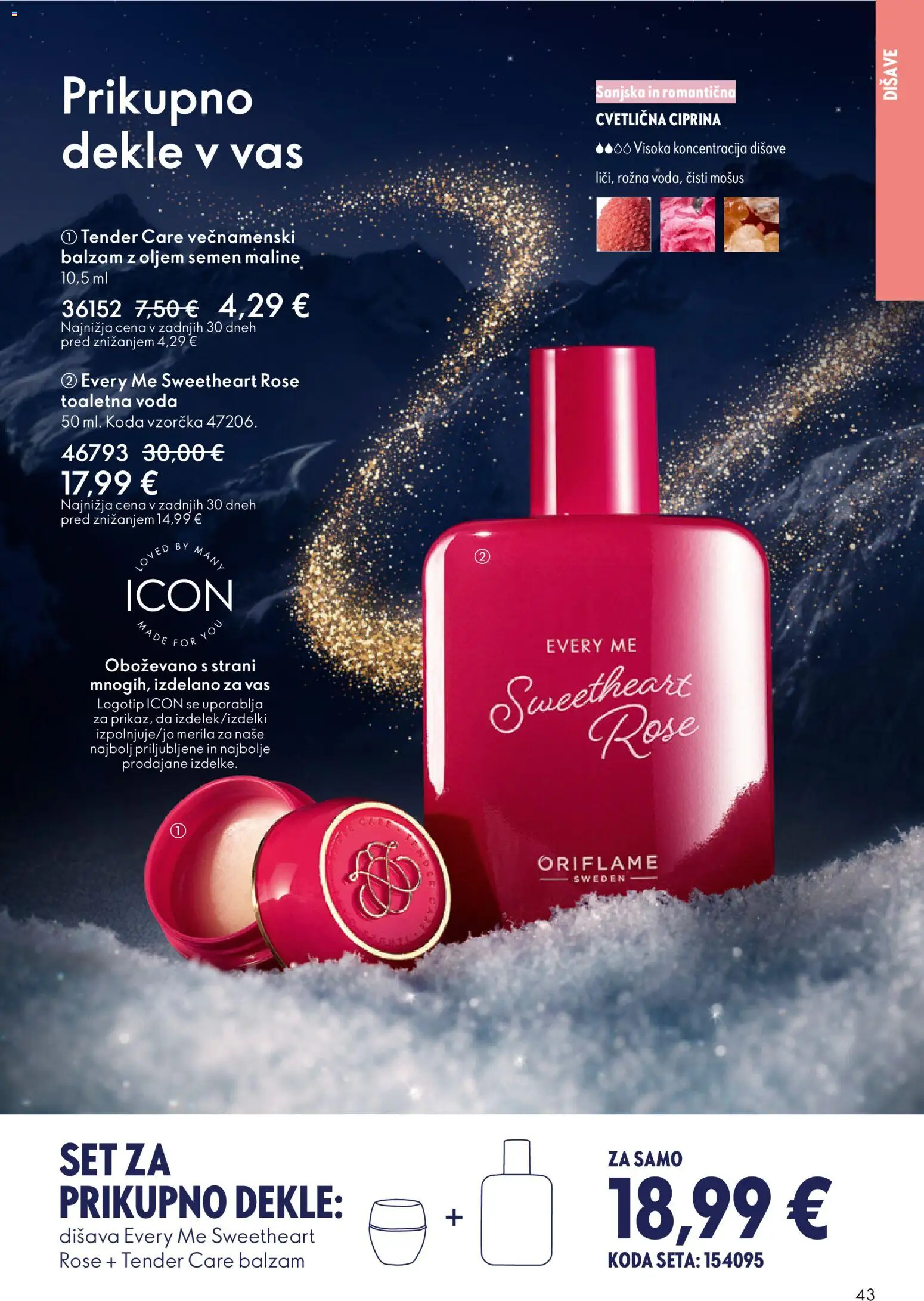 Novi Oriflame katalog ponudbe – veljaven od 19.11.2025 | Stran: 43 | Izdelki: Disava, Maline, Voda, Toaletna voda