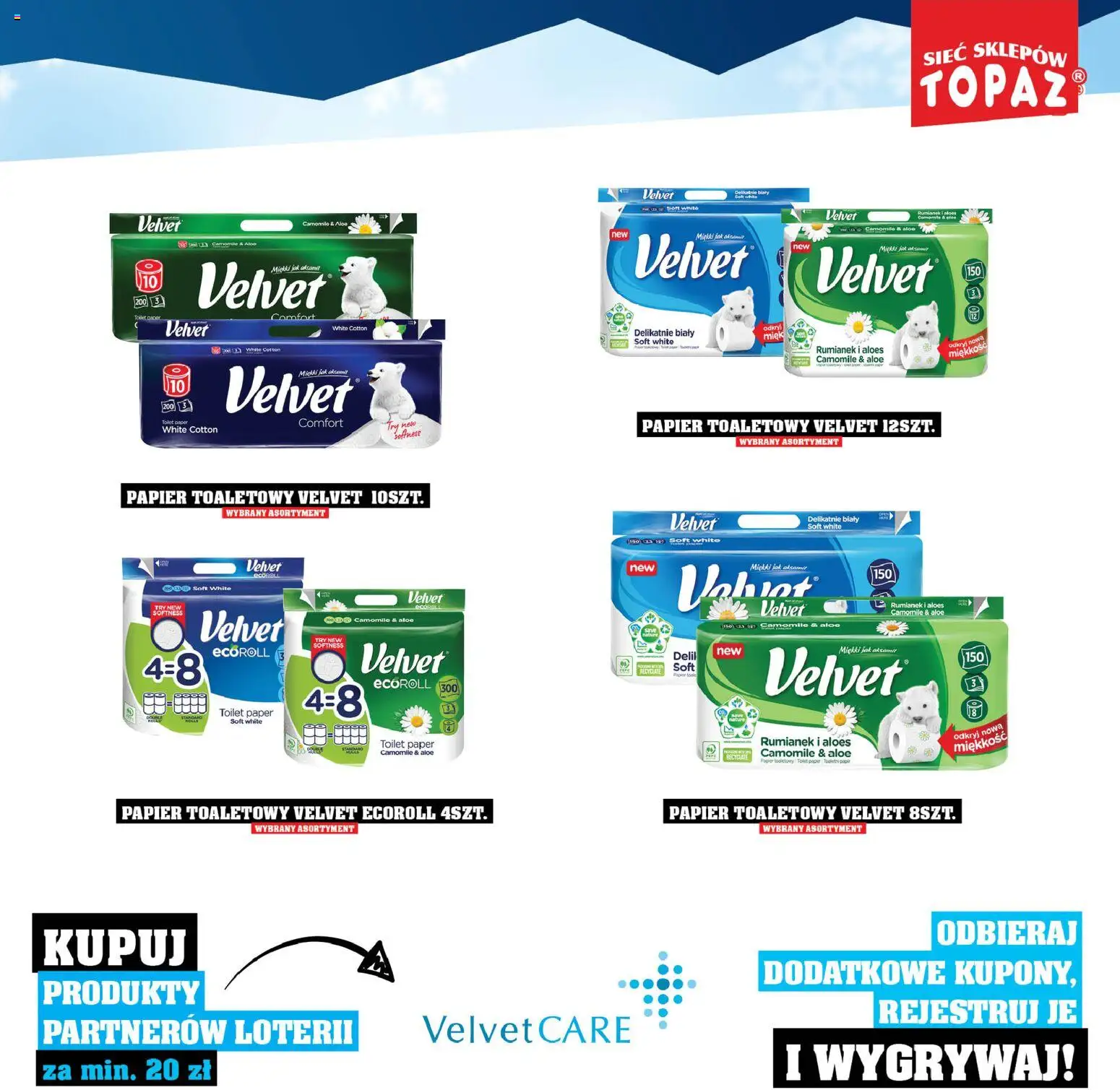 Topaz Gazetka - Katalog Produktów Objętych Loterią od 01.12.2025 | Strona: 91 | Produkty: Papier toaletowy, Aloes